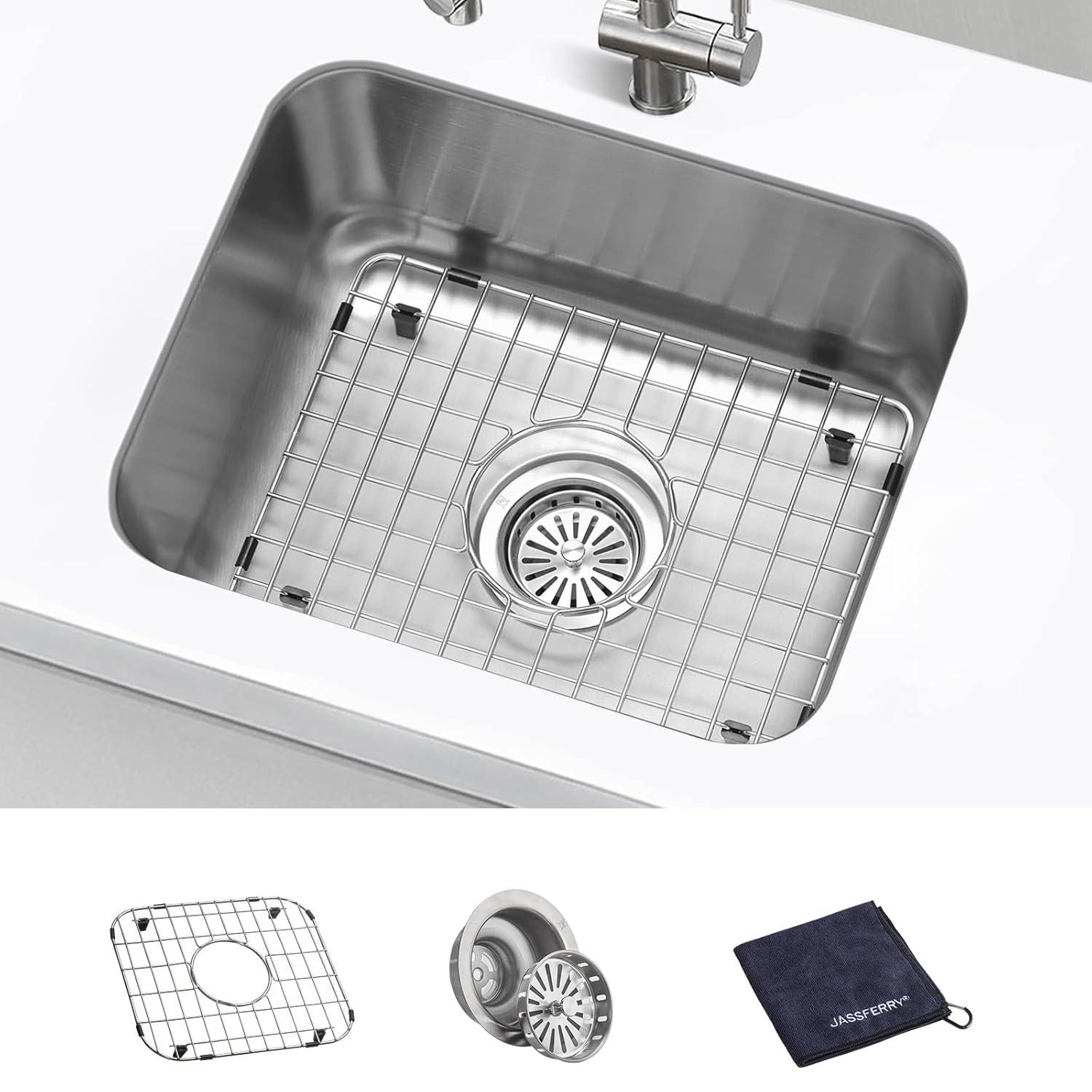JASSFERRY Undermount Kitchen Sink Single Bowl 32 Inch, 32", 16-gauge Stainless Steel