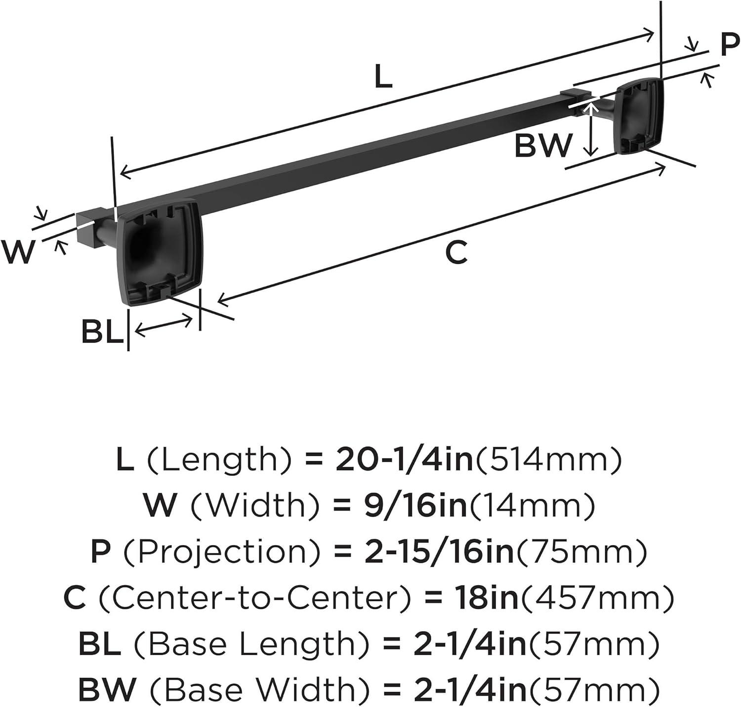 Amerock Stature Matte Black 18 inch (457mm) Towel Bar