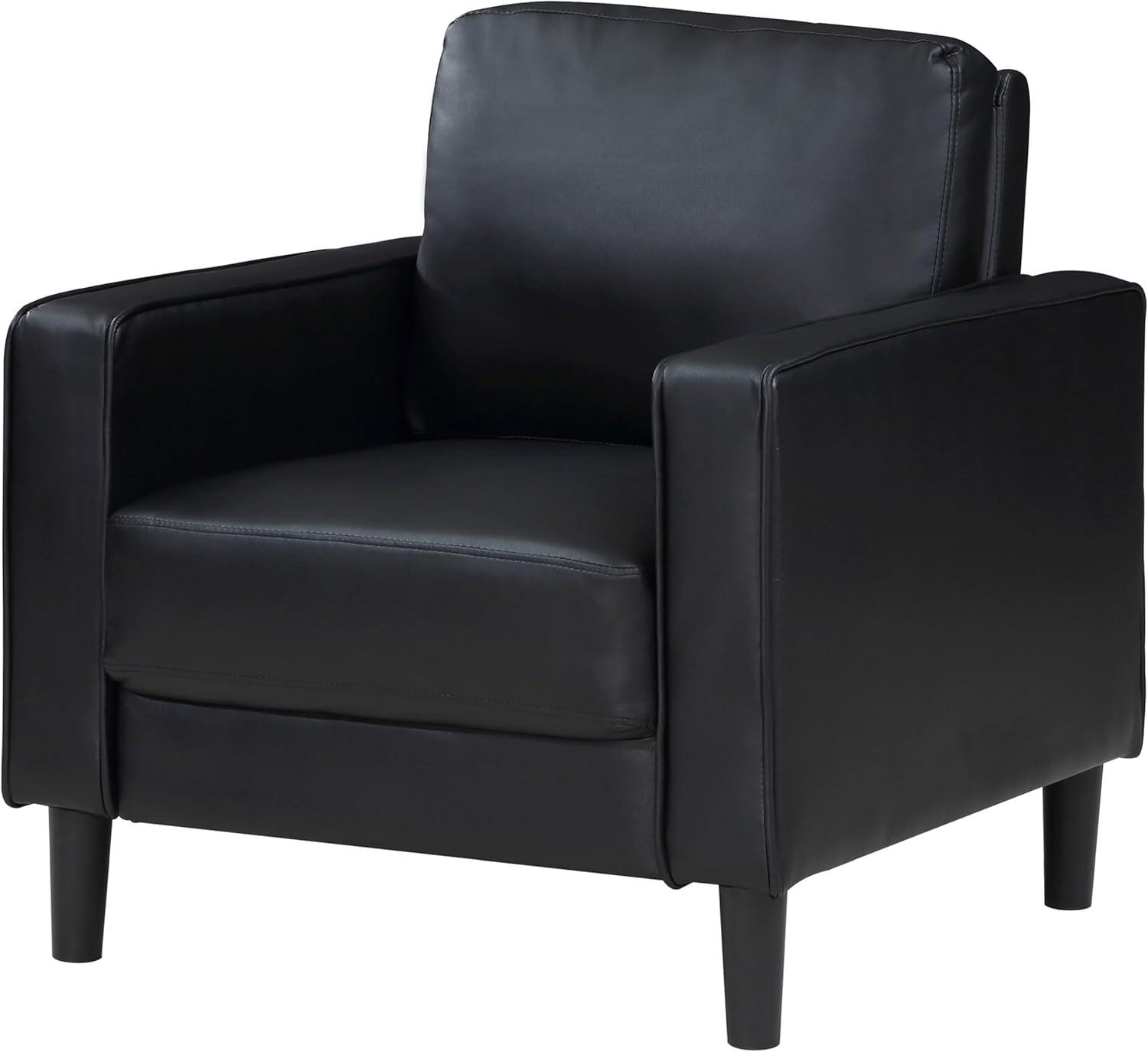 Coaster Home Furnishings Ruth Upholstered Track Arm Faux Leather Accent Chair Black