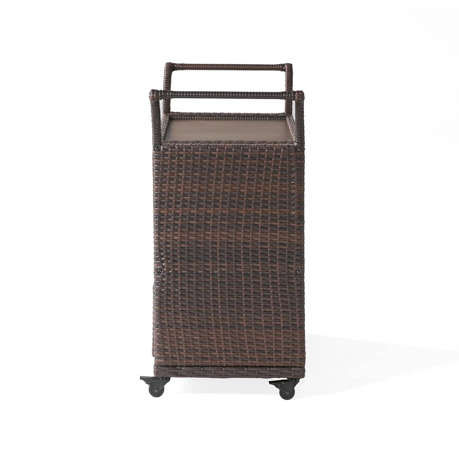 Karl Home Outdoor Wicker Bar Cart