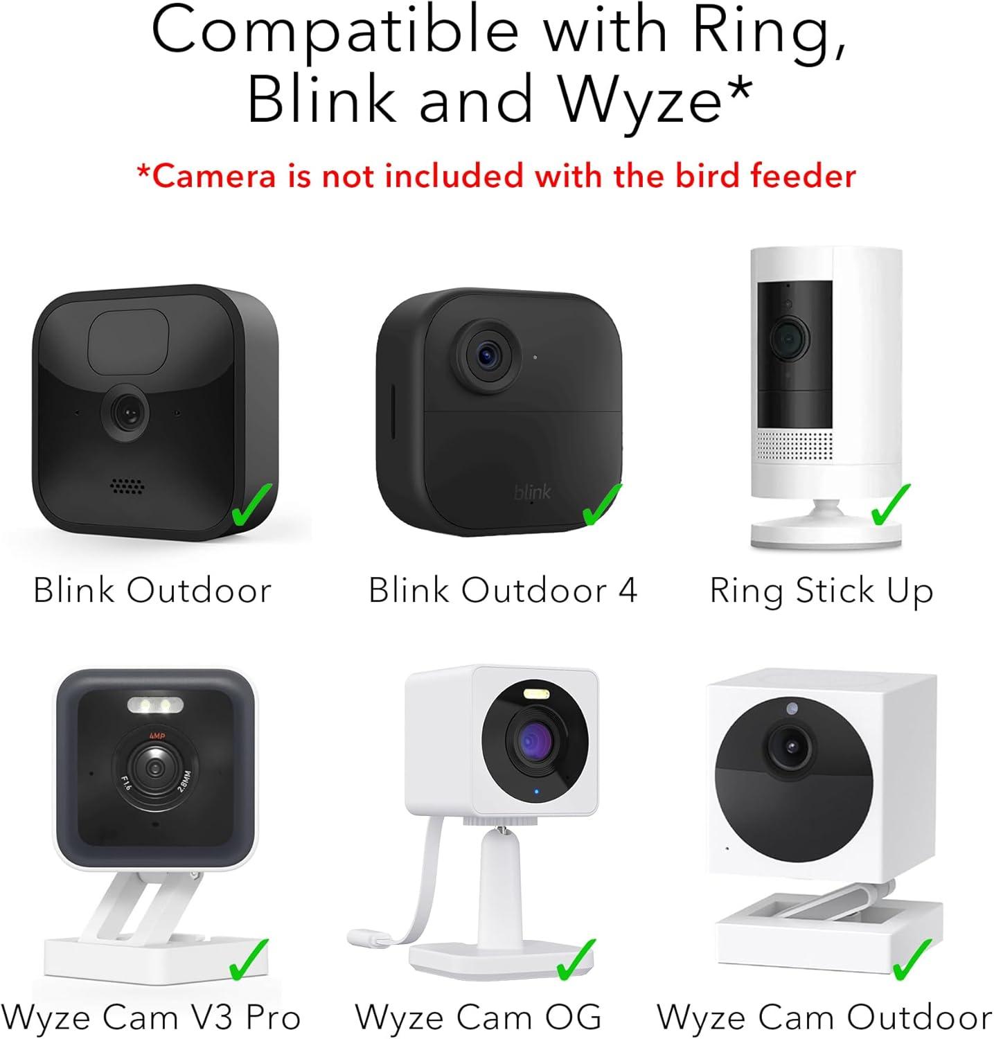 Wasserstein Bird Feeder Camera Case Compatible with Blink, Wyze, and Ring Cam - Bird Feeder for Bird Watching with Your Security Cam - (Camera NOT Included)