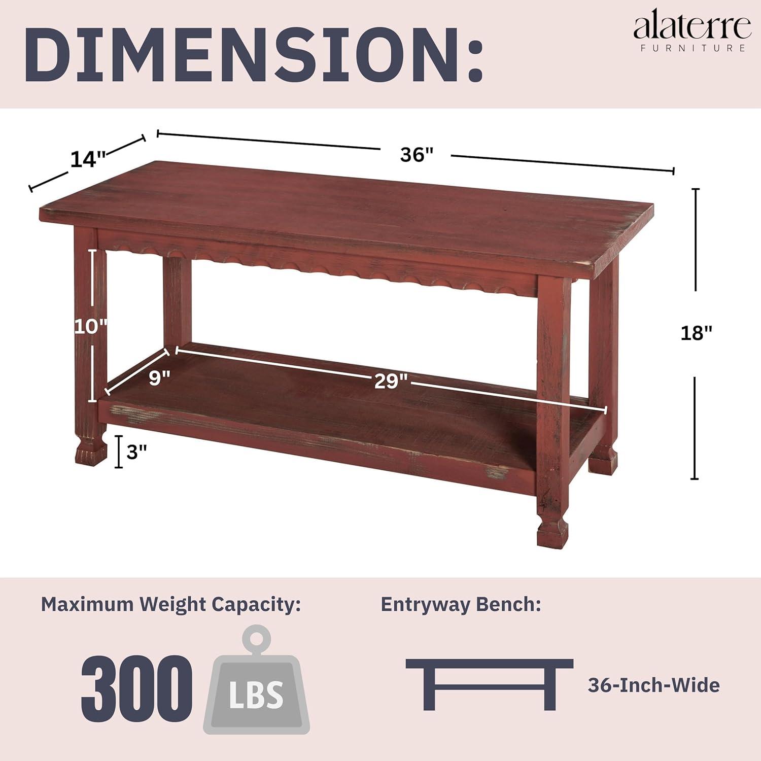 Country Cottage Bench, Red Antique