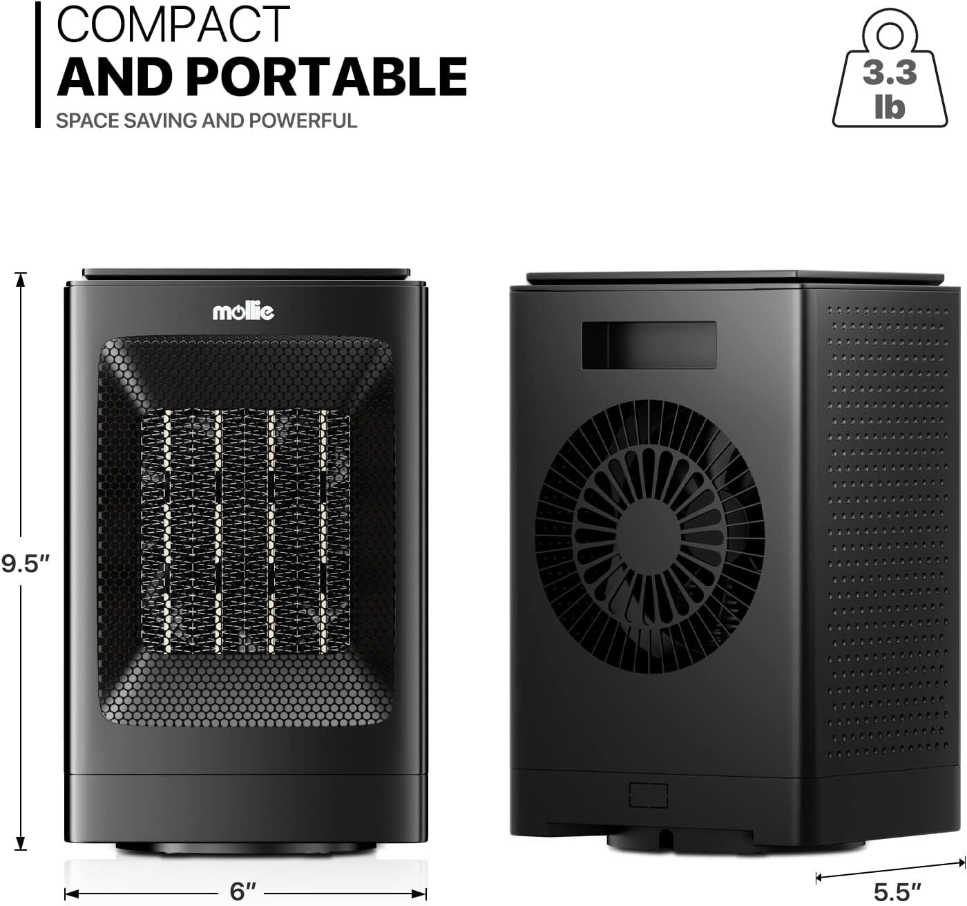 MoNiBloom MoNiBloom 1500 Watt 5110 BTU Electric Compact Space Heater , Remote Included and with Digital Display