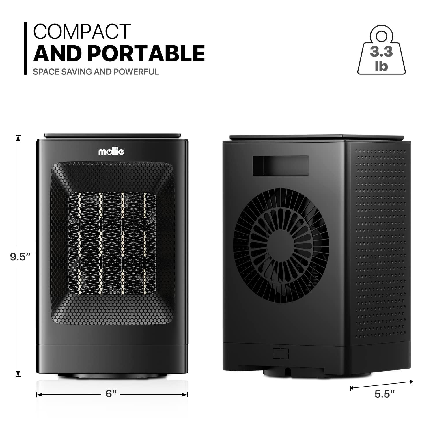 MoNiBloom MoNiBloom 1500 Watt 5110 BTU Electric Compact Space Heater , Remote Included and with Digital Display