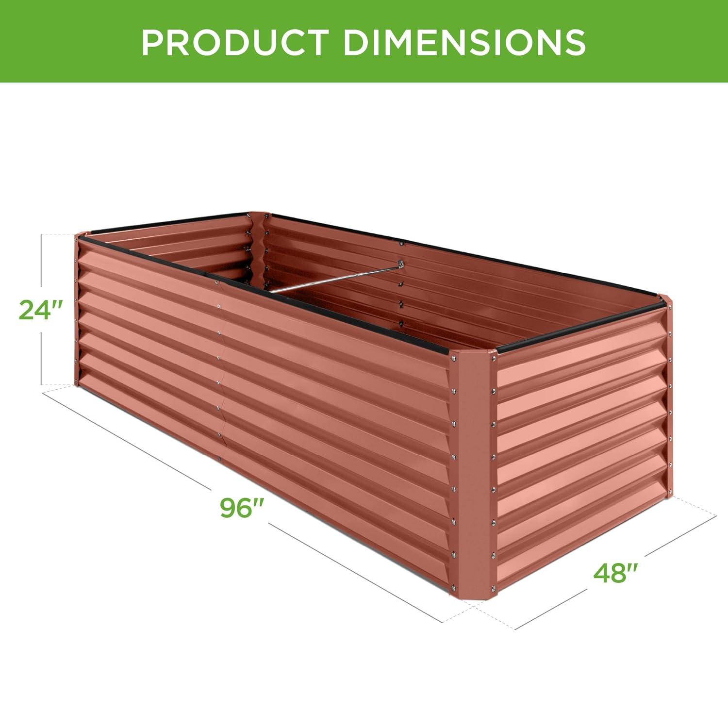 Arlmont & Co. Rosonda 8x4x2ft Outdoor Metal Raised Garden Bed, Planter Box for Vegetables, Flowers, Herbs