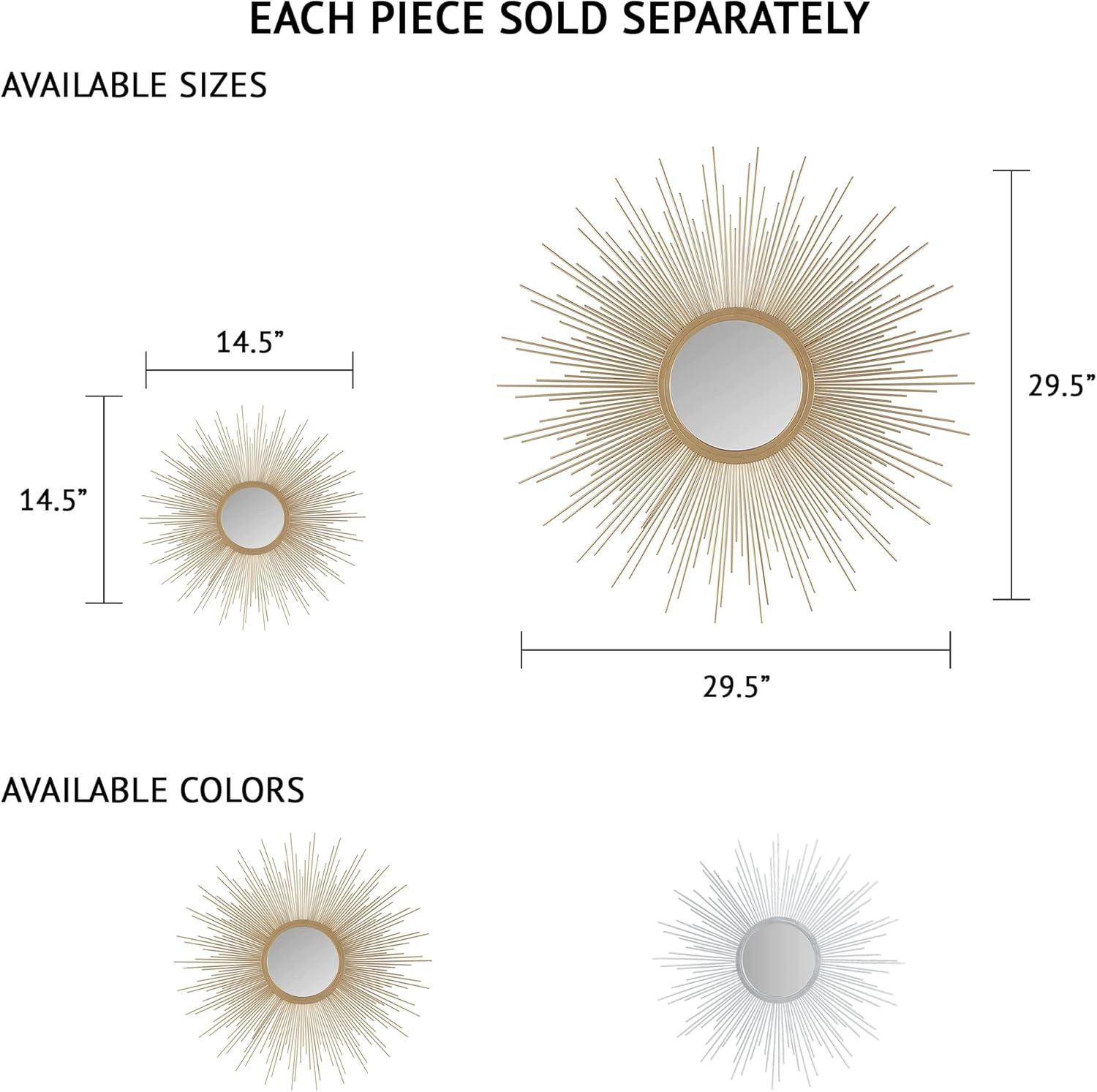 Madison Park Fiore Sunburst Wall Decor Mirror 14.5"D in Gold