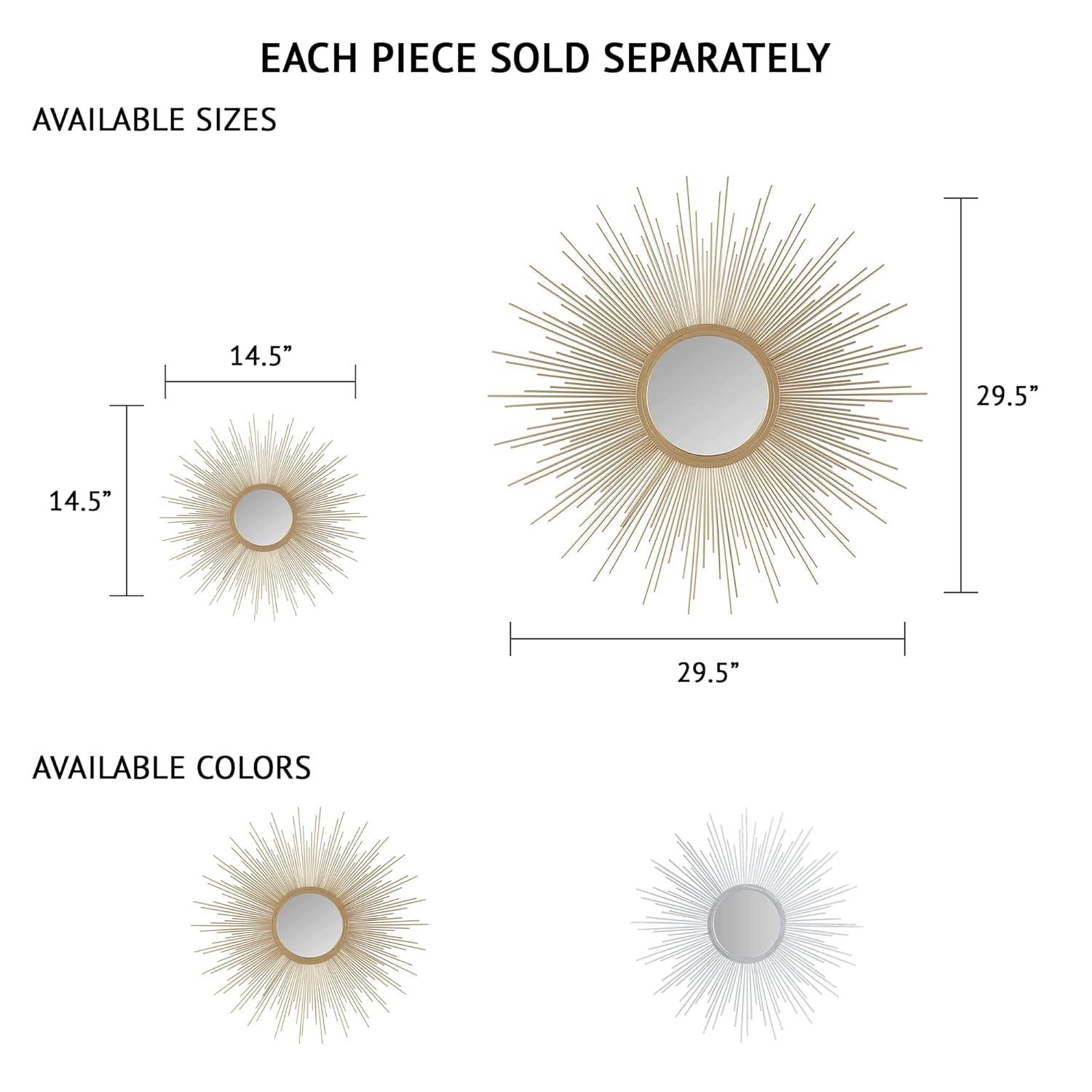 Madison Park Fiore Sunburst Wall Decor Mirror 14.5"D in Gold