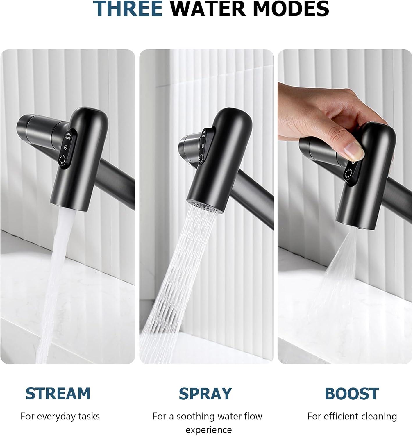 Lefton Rotatable Single Hole Bathroom Faucet with Temperature Display BF2204