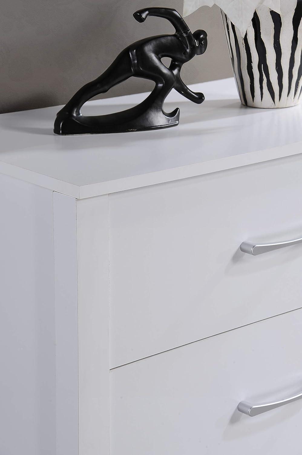 Hodedah 4-Drawer Chest in White