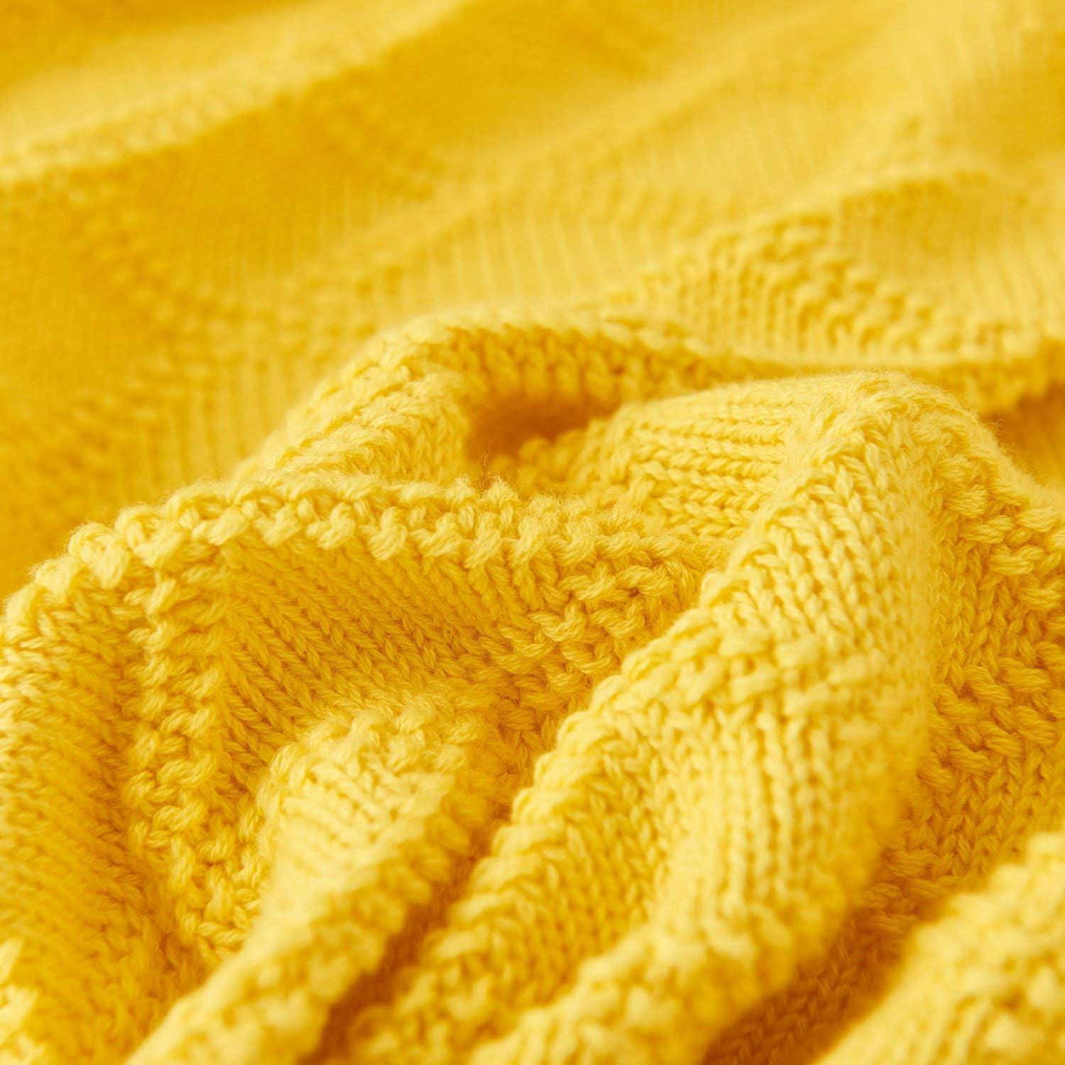 Longhui bedding Cotton Cable Green Knit Throw Blanket for Couch Chairs Bed Beach, Home Decorative Throws Blankets, 50 x 60 Inch, 2.2lb