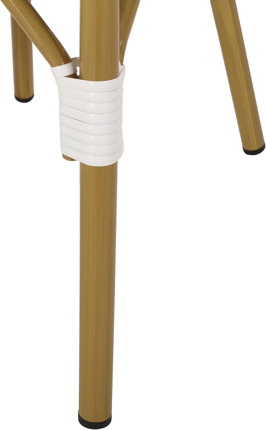 Christopher Knight Home Elize 4pk Outdoor French Cafe Chairs - Blue/White/Bamboo