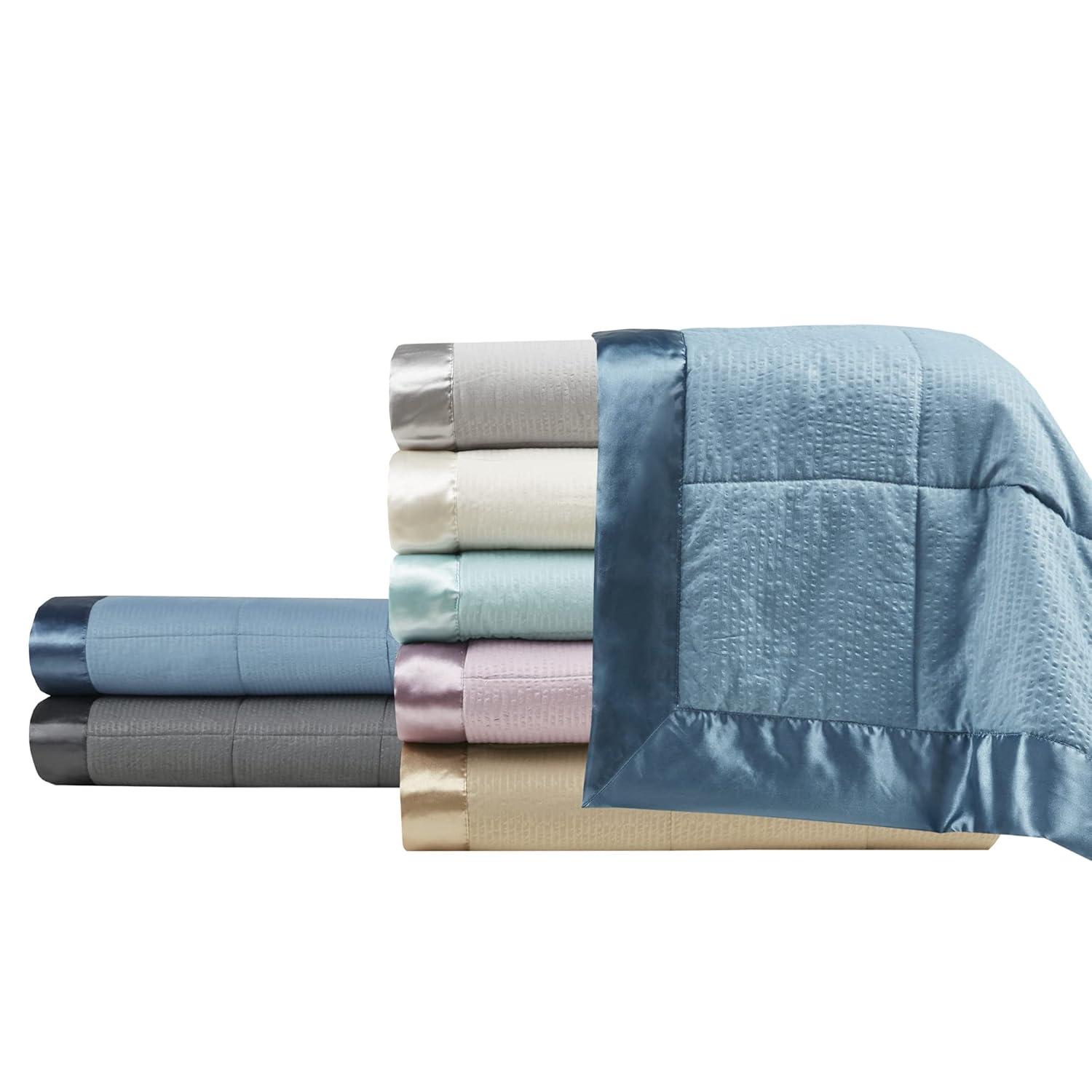 Madison Park Cambria Oversized Down Alternative Blanket with Satin Trim