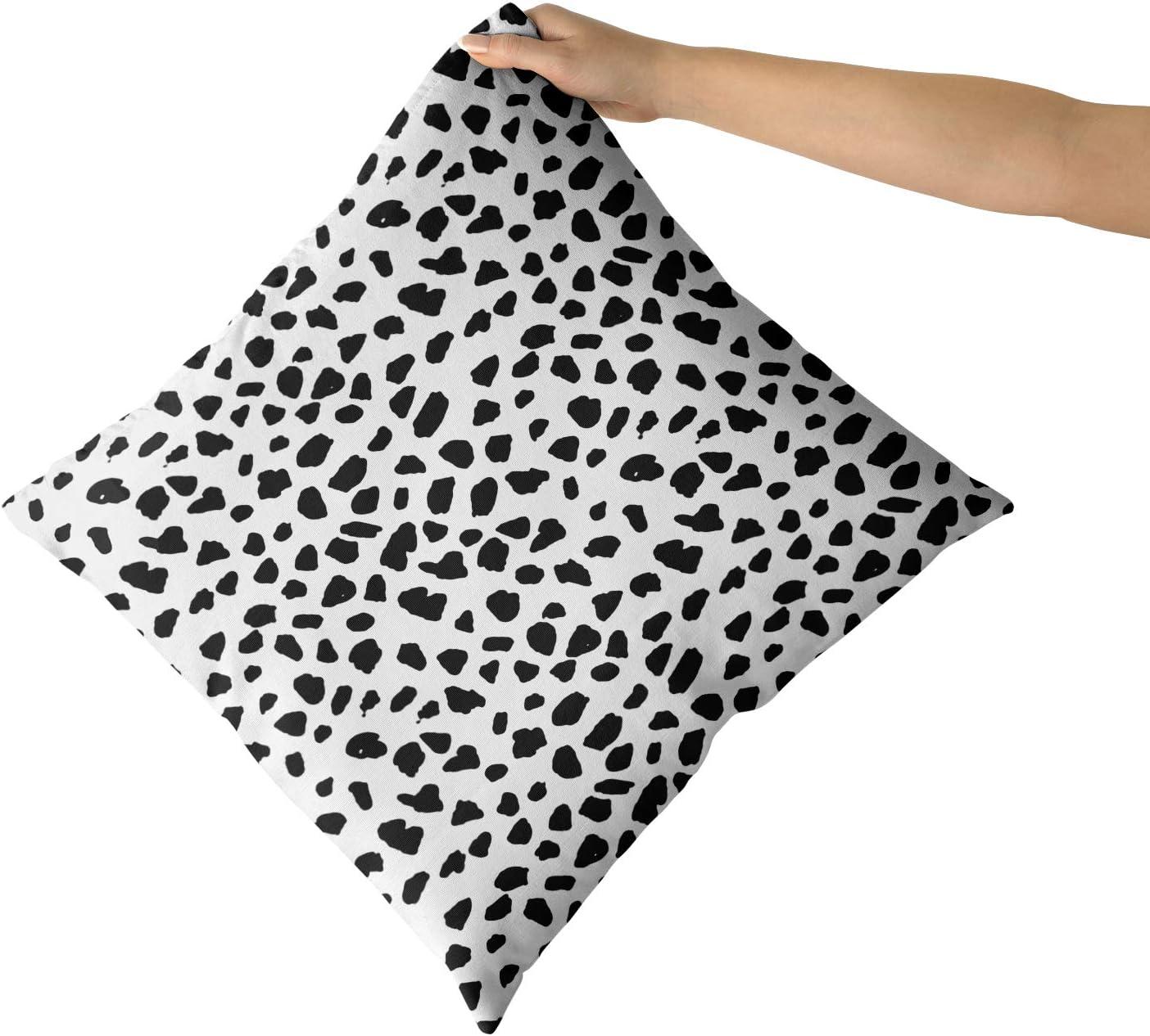 Black and White Dalmatian Polka Dot Cotton-Polyester Euro Pillow Covers