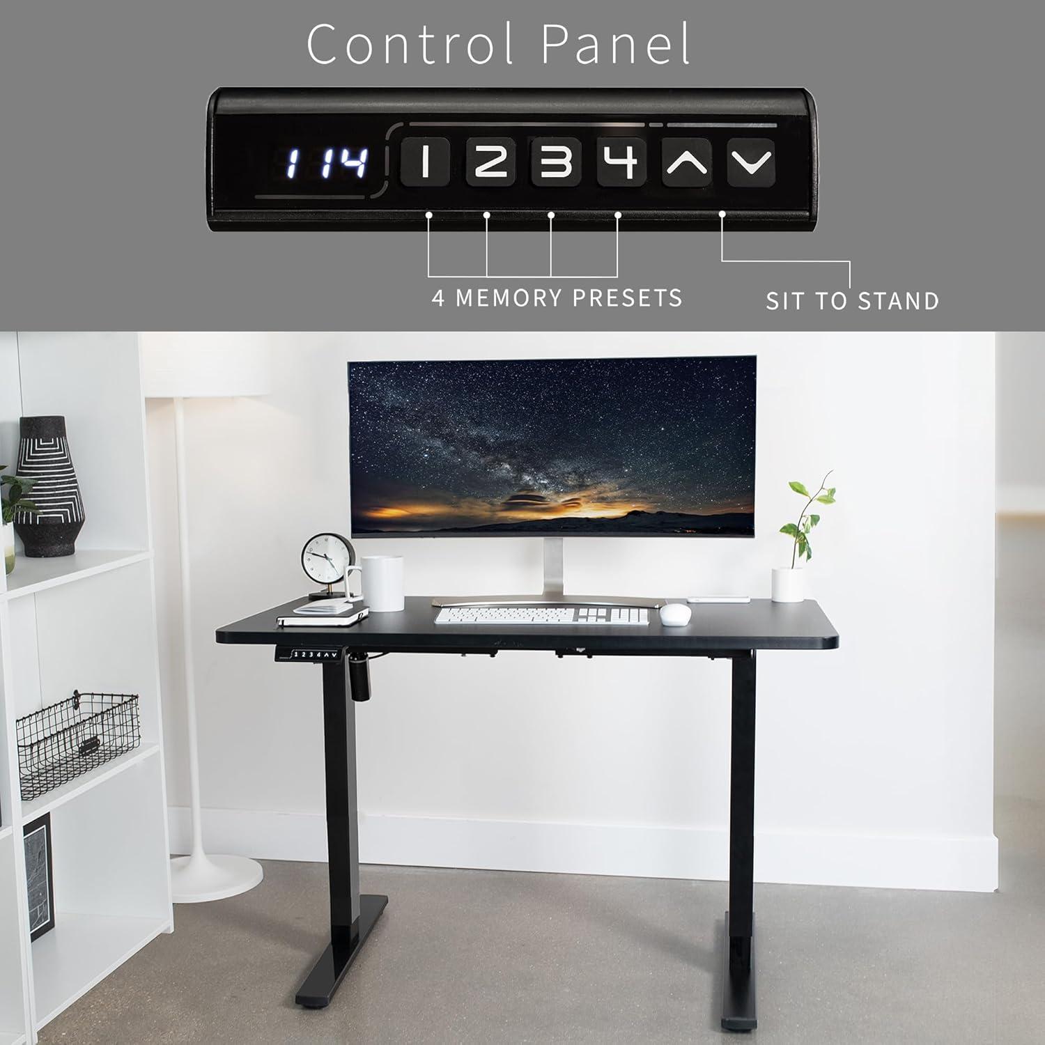VIVO Single Motor Electric Desk with Push Button Memory Controller