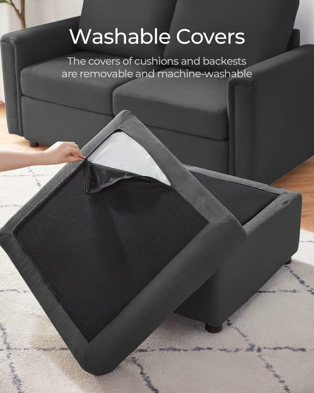 LINSY HOME Storage Ottoman for RUBIK I Modular Sectional Sofa, Dark Gray