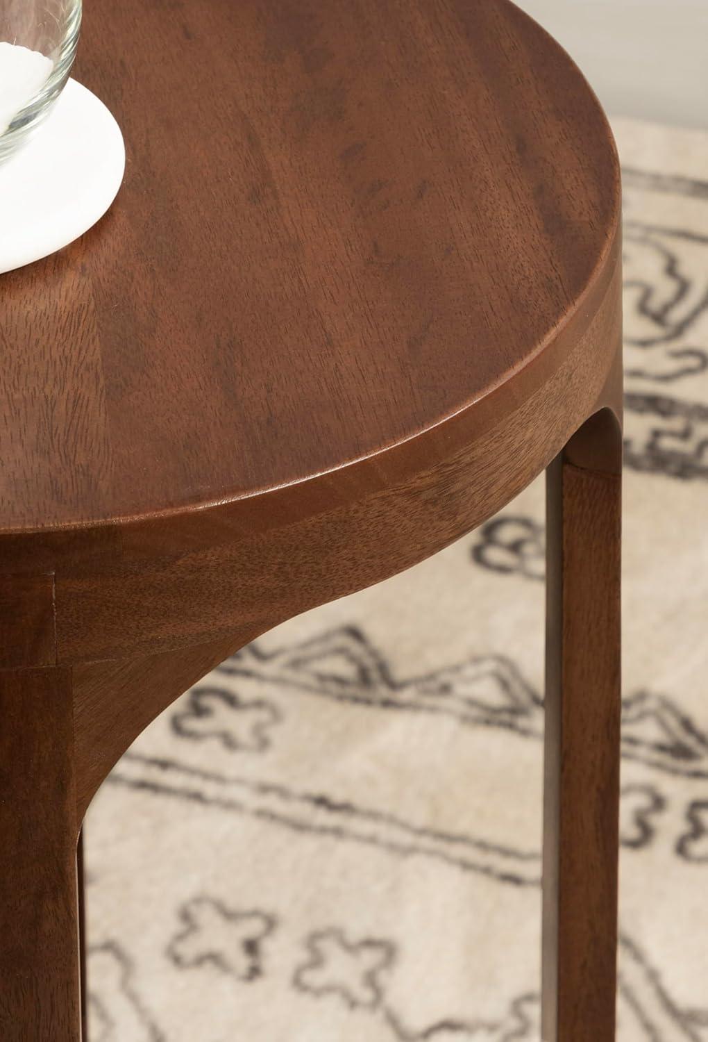 Kate and Laurel Dahl Wood Drink Table, 12x12x23, Walnut Brown