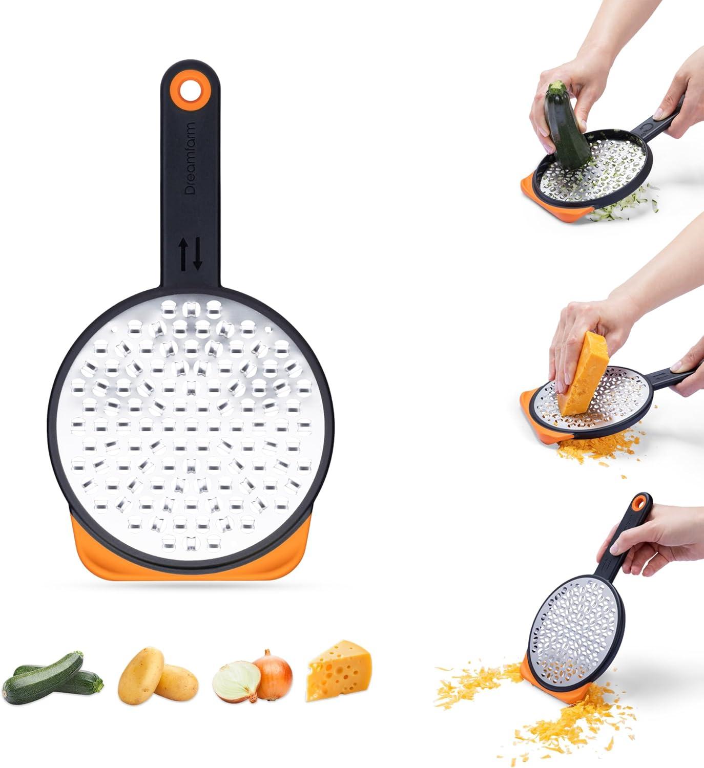 Dreamfarm Ograte Two-Sided Speed Grater | ⅟₄" Coarse Orange