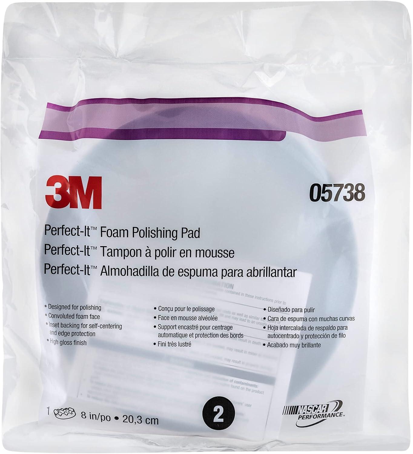 KANGAROOBANDS 3M Perfect-It Foam Compounding Pads Kit  3M 05737 05738 05733 Foam Compounding and Polishing Pads  Complete 8 inch Buffing Pads Set  Bundled Microfiber Cloth