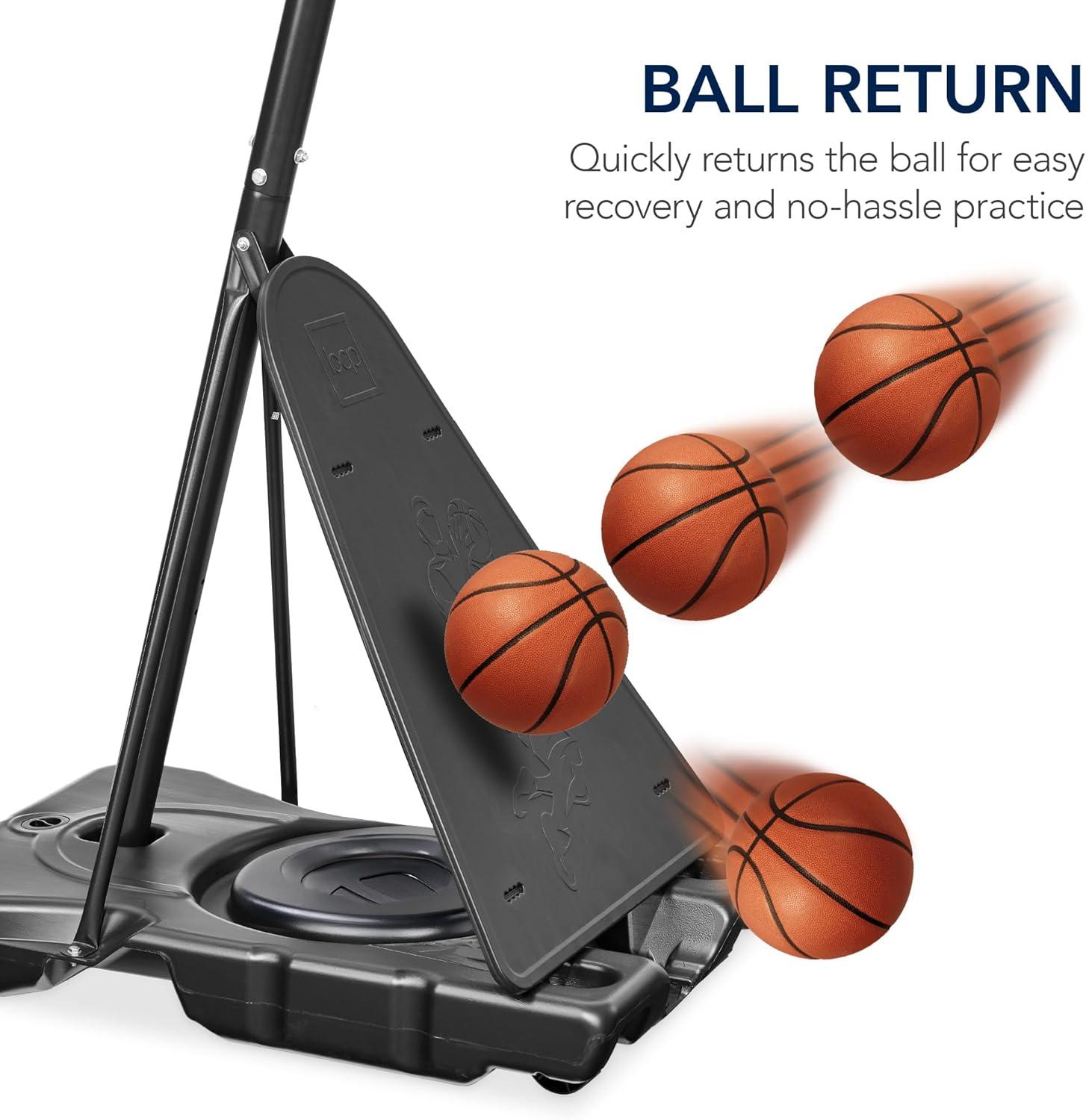 Best Choice Products Adjustable 4.4-10ft Basketball Hoop, Portable Goal w/Shatterproof Backboard, Ball Return - White