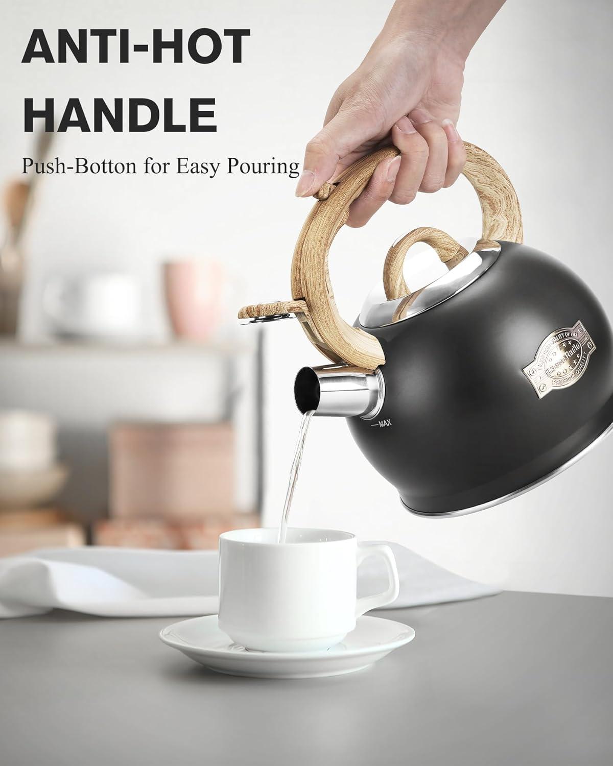 LUXESIT LUXESIT 2.64 Quarts Stainless Steel Whistling Stovetop Tea Kettle