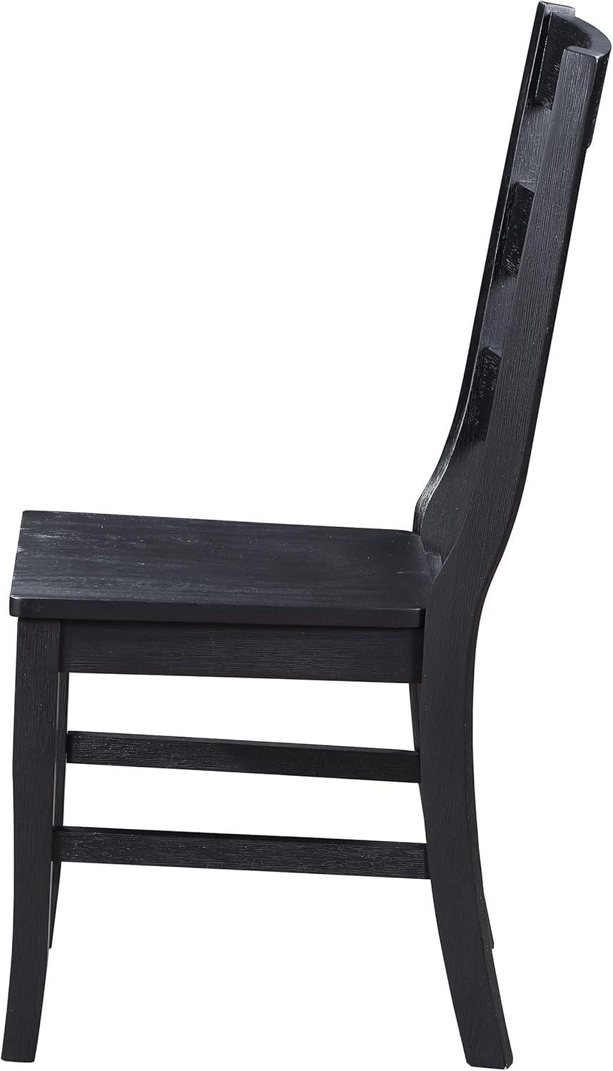 Coaster Newport Wood Ladder Back Dining Side Chair in Black