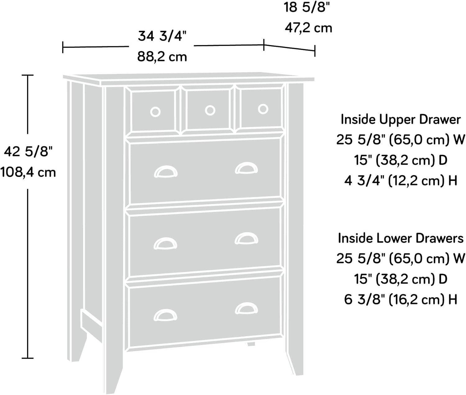 Espresso Country Rustic Freestanding Bedroom Chest with Extra Deep Storage Drawers