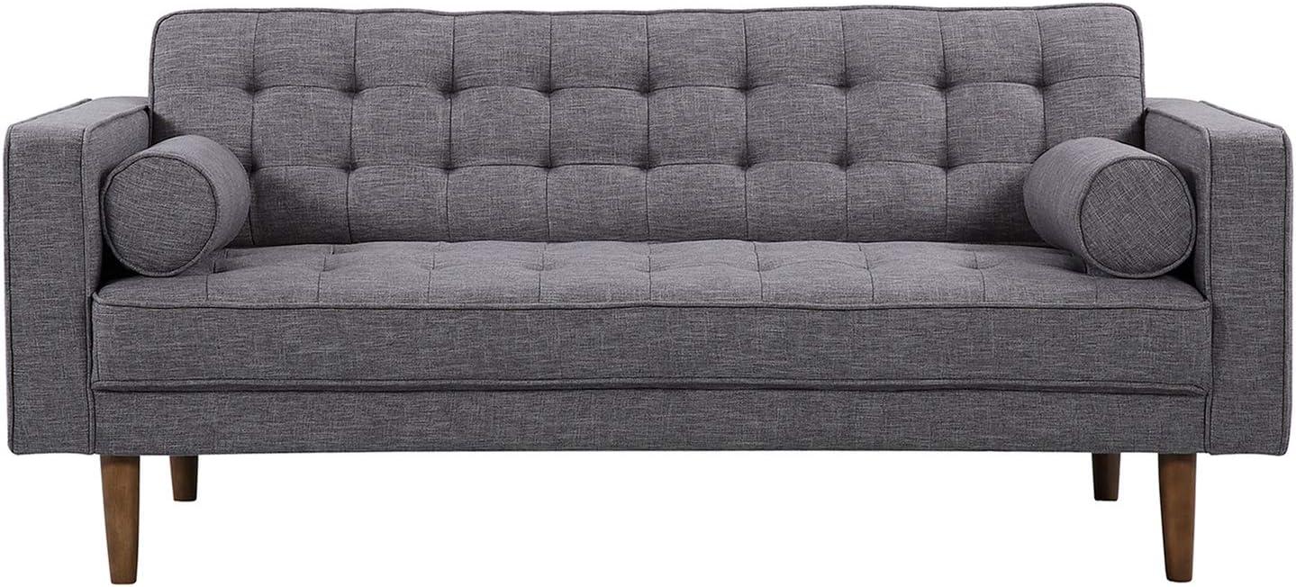 Element Loveseat in Dark Gray Linen and Walnut Legs