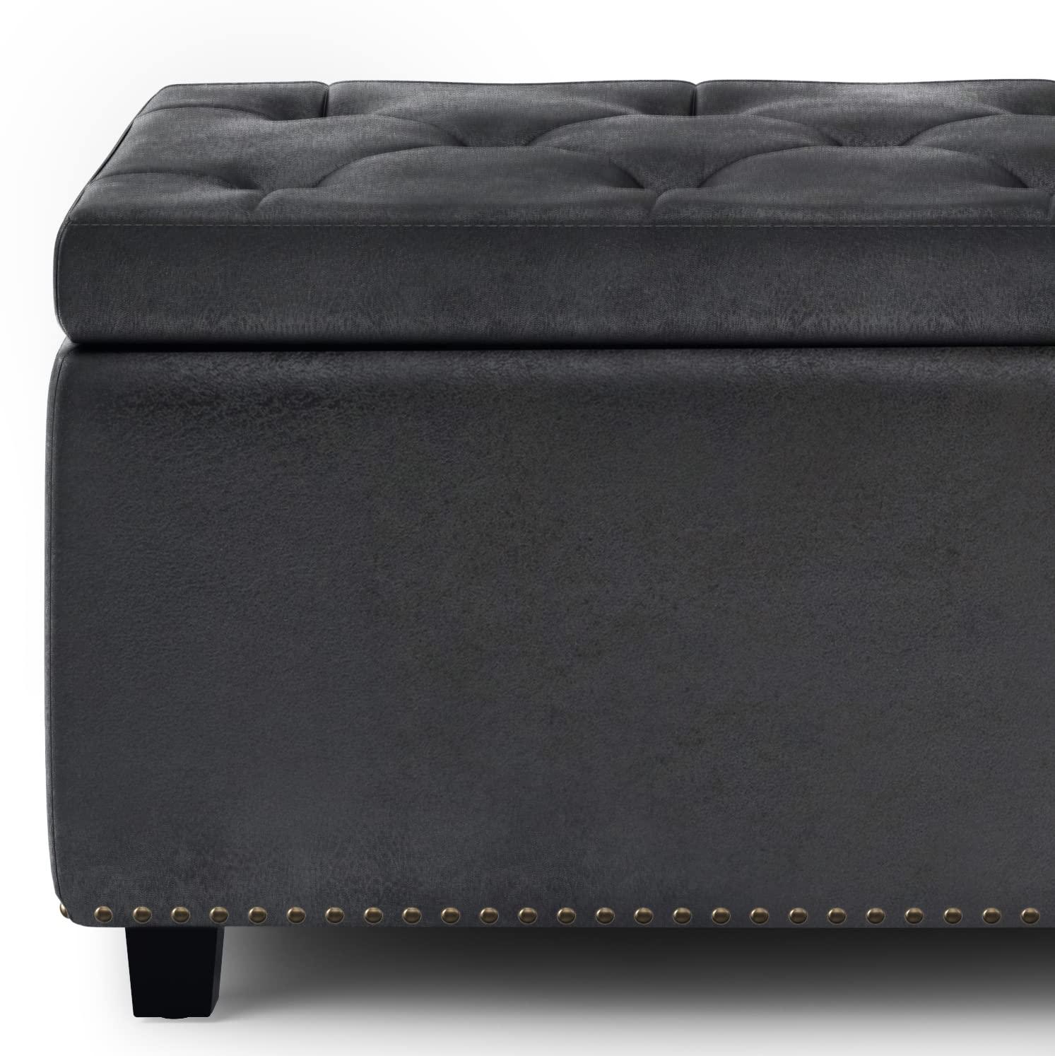 Simplihome Large Storage Ottoman Bench, Hamilton