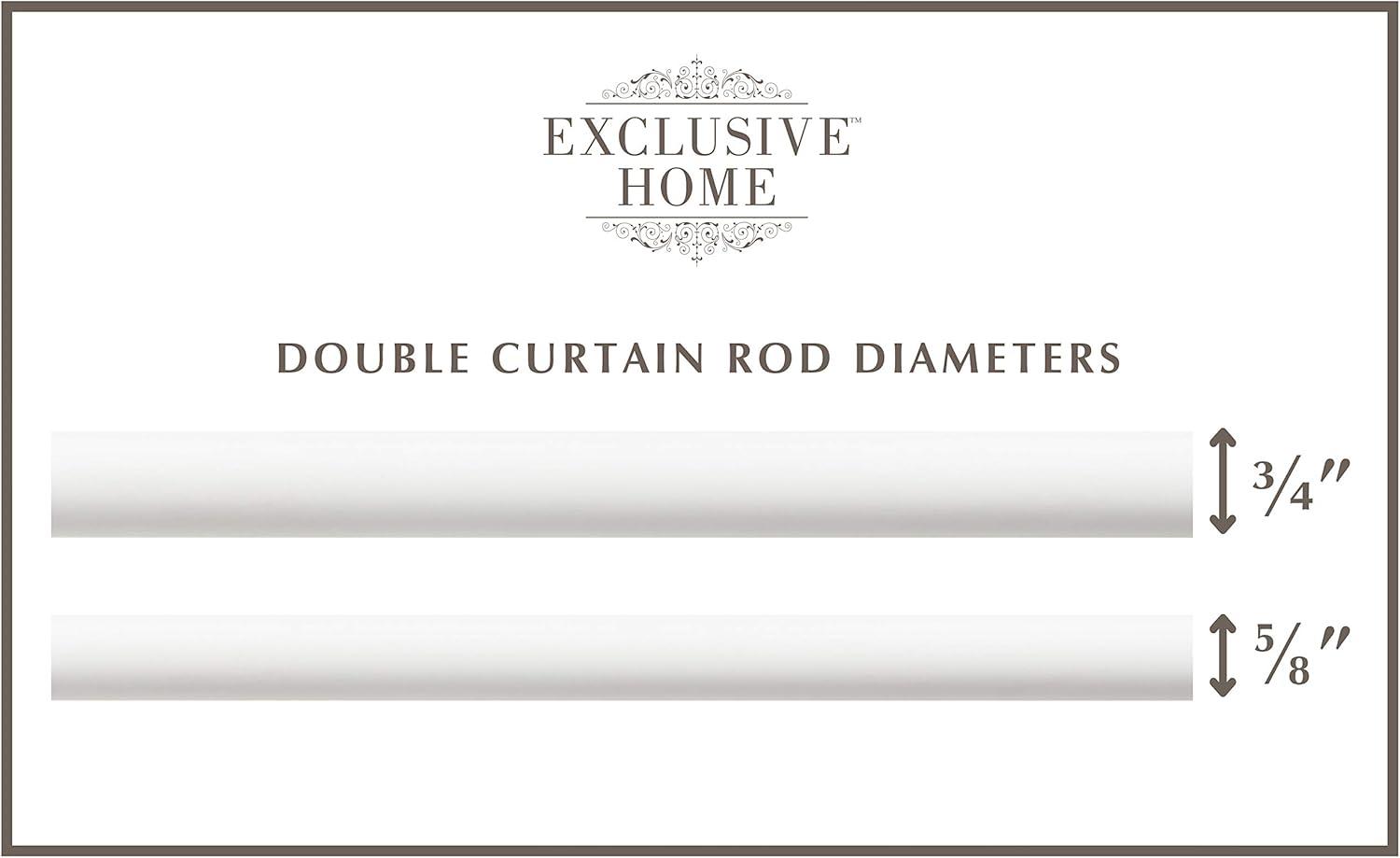 Exclusive Home Fetter Wrap Around Double Curtain Rod, Matte Silver, 52"-72"