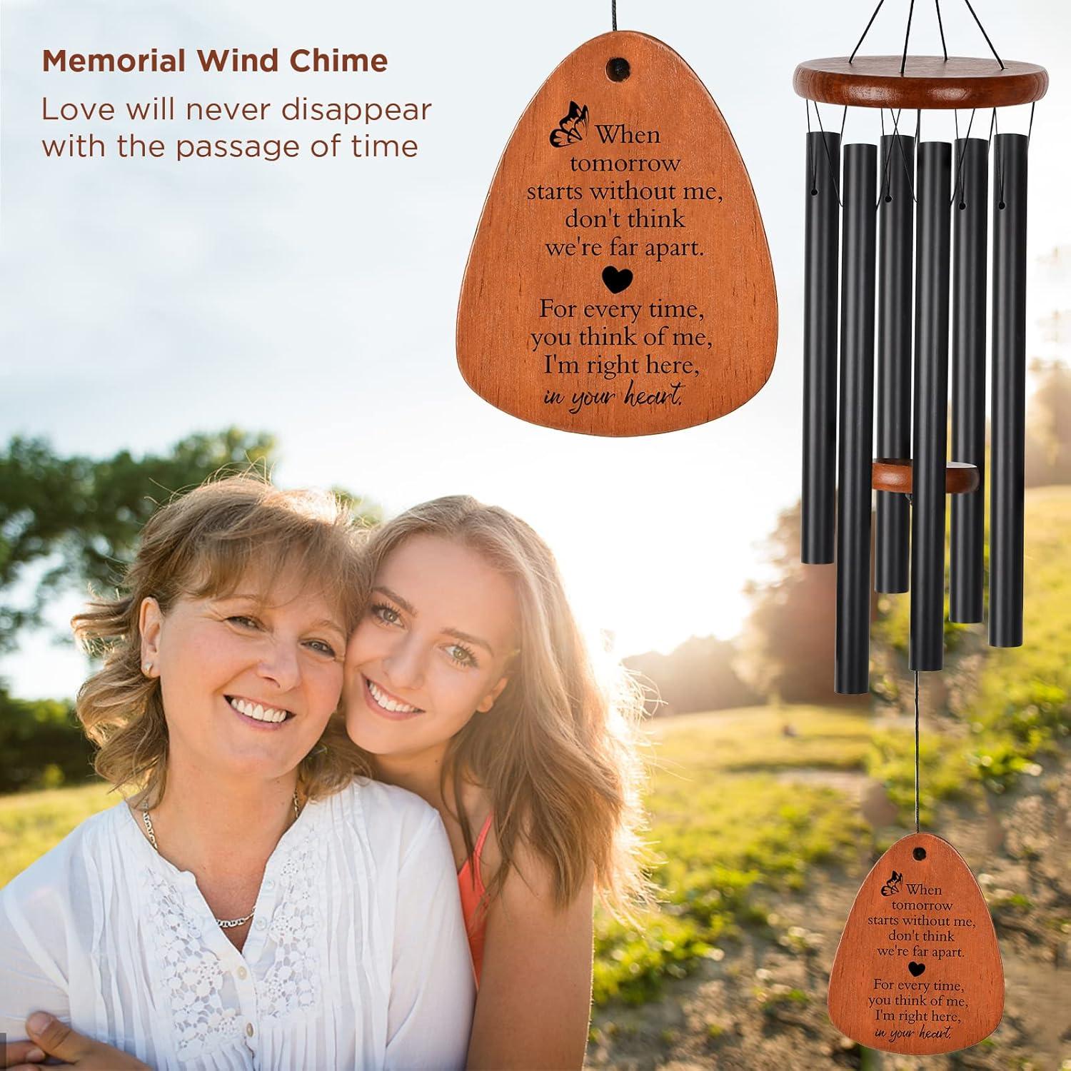 Sympathy Gifts for Loss of Loved One 32" Memorial Wind Chimes for Loss of Loved One Bereavement Condolence Gifts Sympathy Windchimes Memory Wind Chime with Memorial Card
