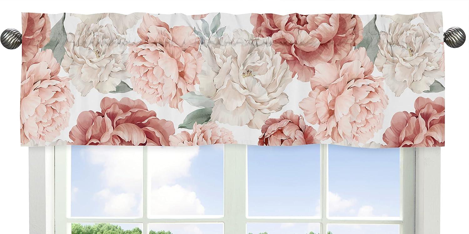 Peony Floral Garden Pink and Ivory 54" Window Valance by Sweet Jojo Designs