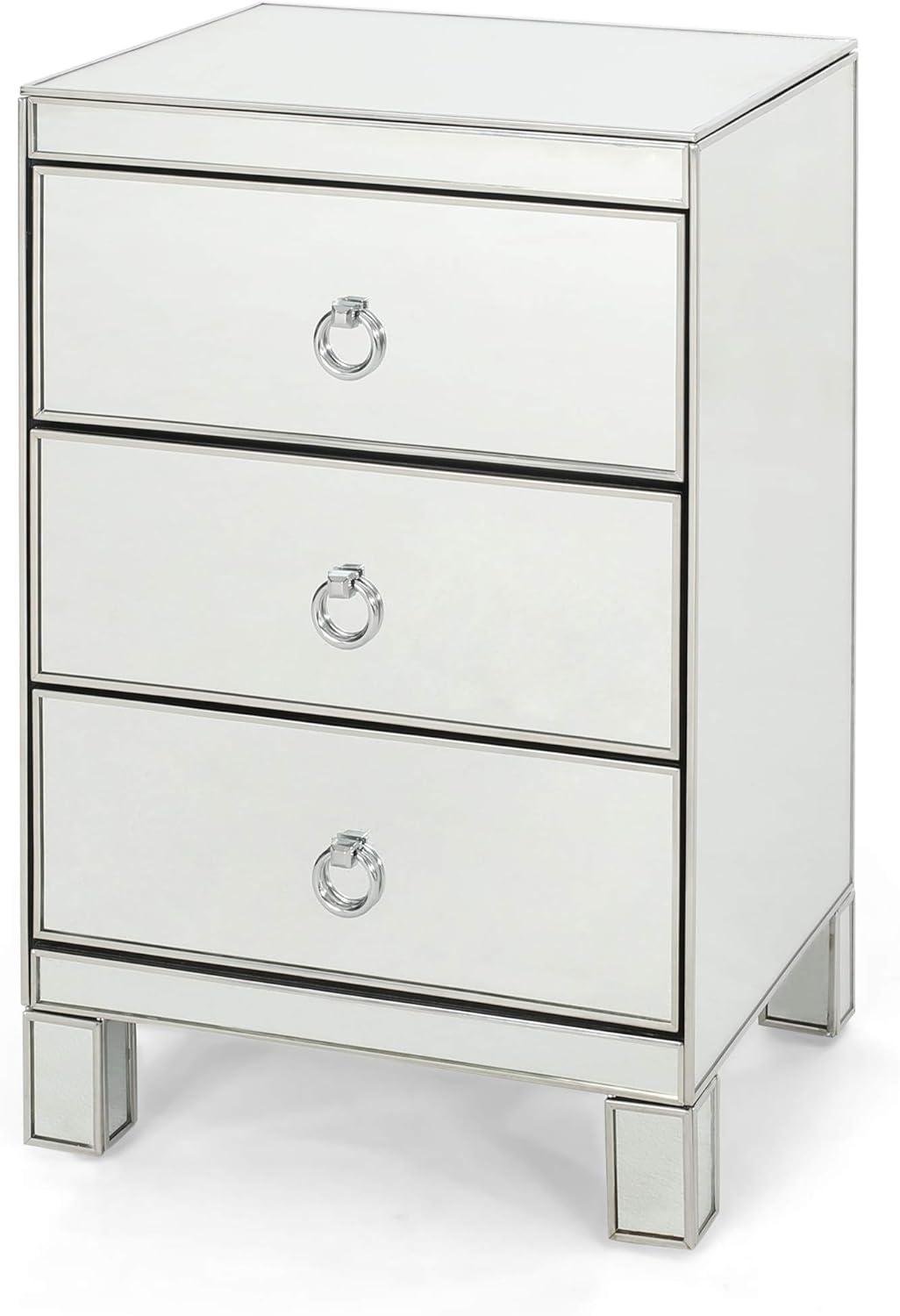 Hedy Modern Mirrored 3 Drawer Cabinet