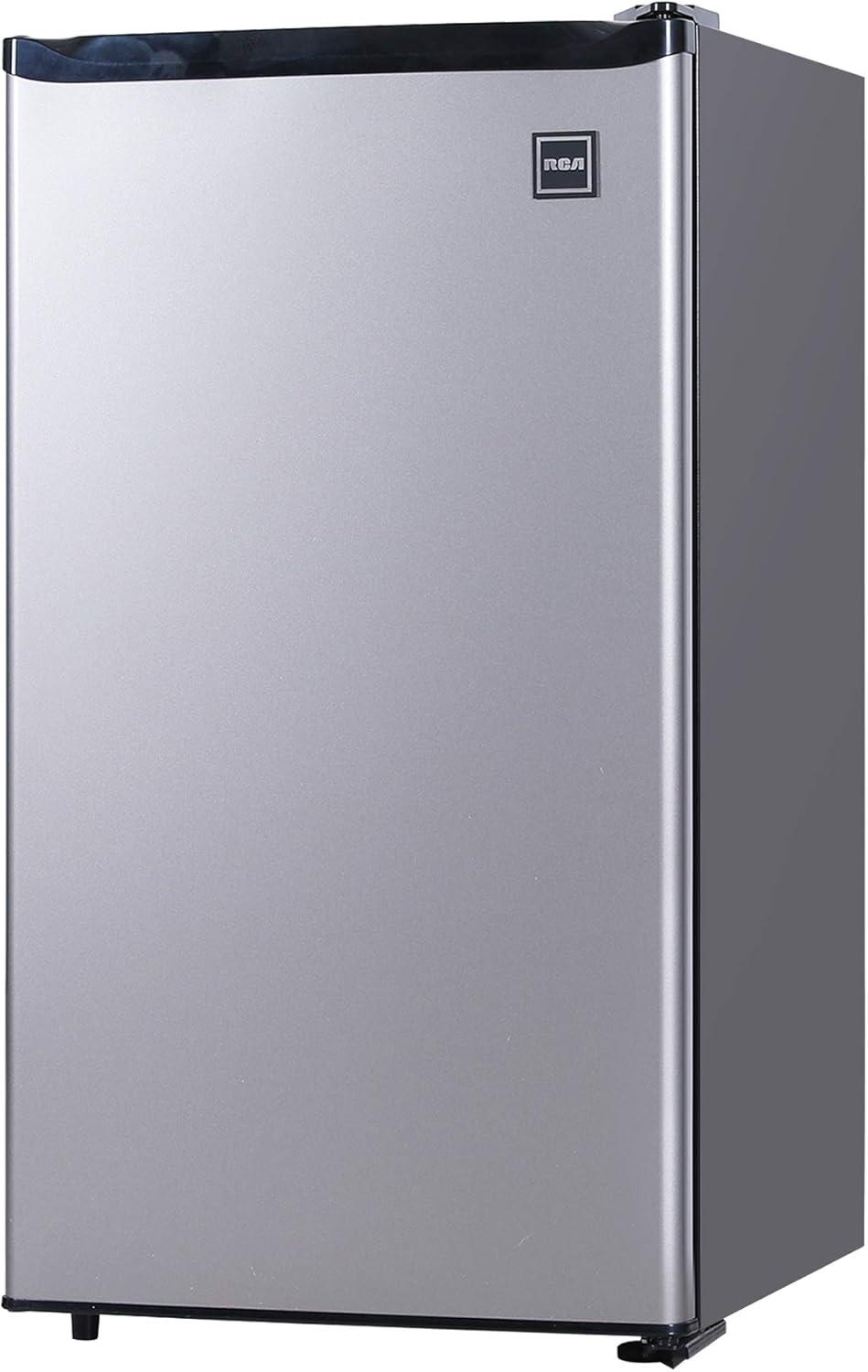 Compact Stainless Steel Smart Mini Refrigerator with Freezer Compartment