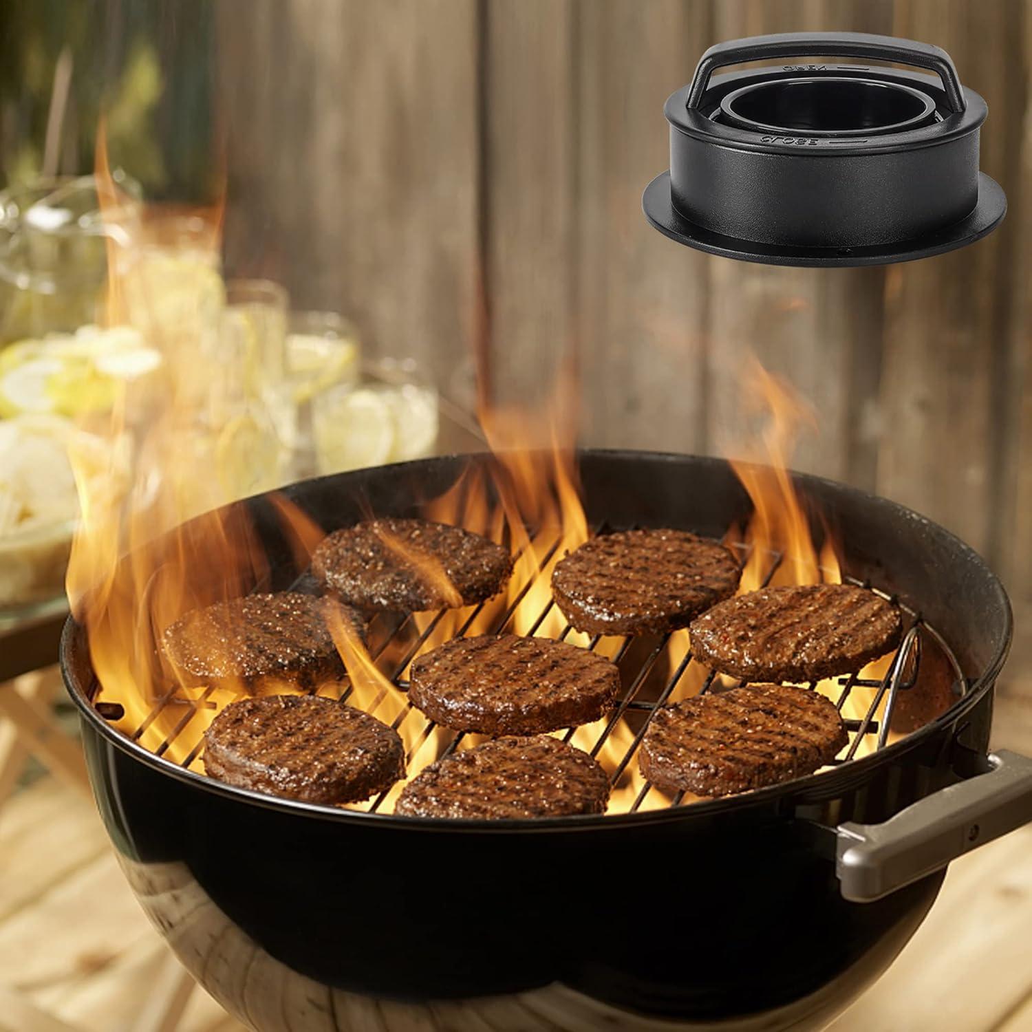 Badiano Hamburger Press Patty Maker, Burger Press, 3 in 1 Meat Beef Veggie Hamburger Mold, Black