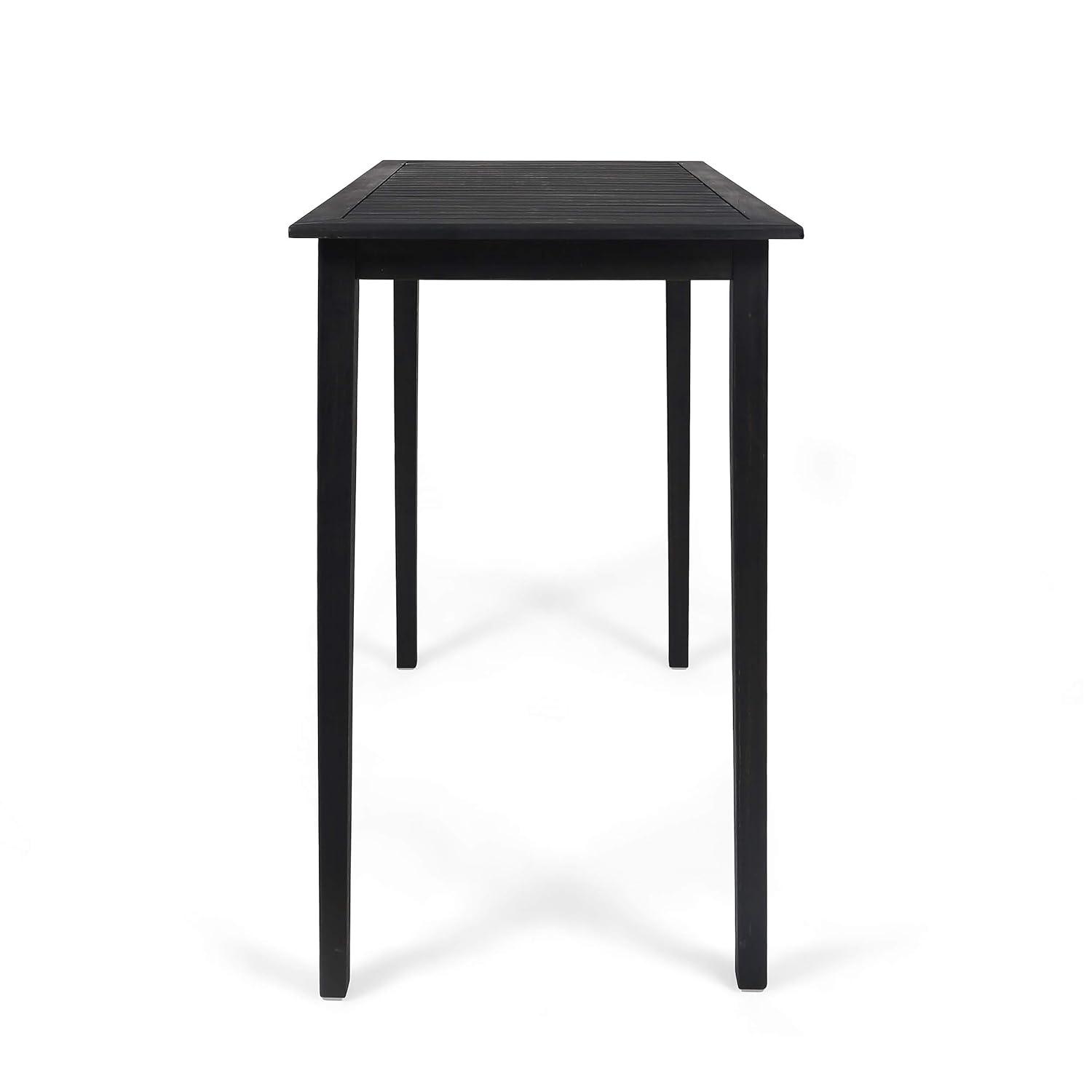 Elegant Acacia Wood Outdoor Bar Table in Dark Gray