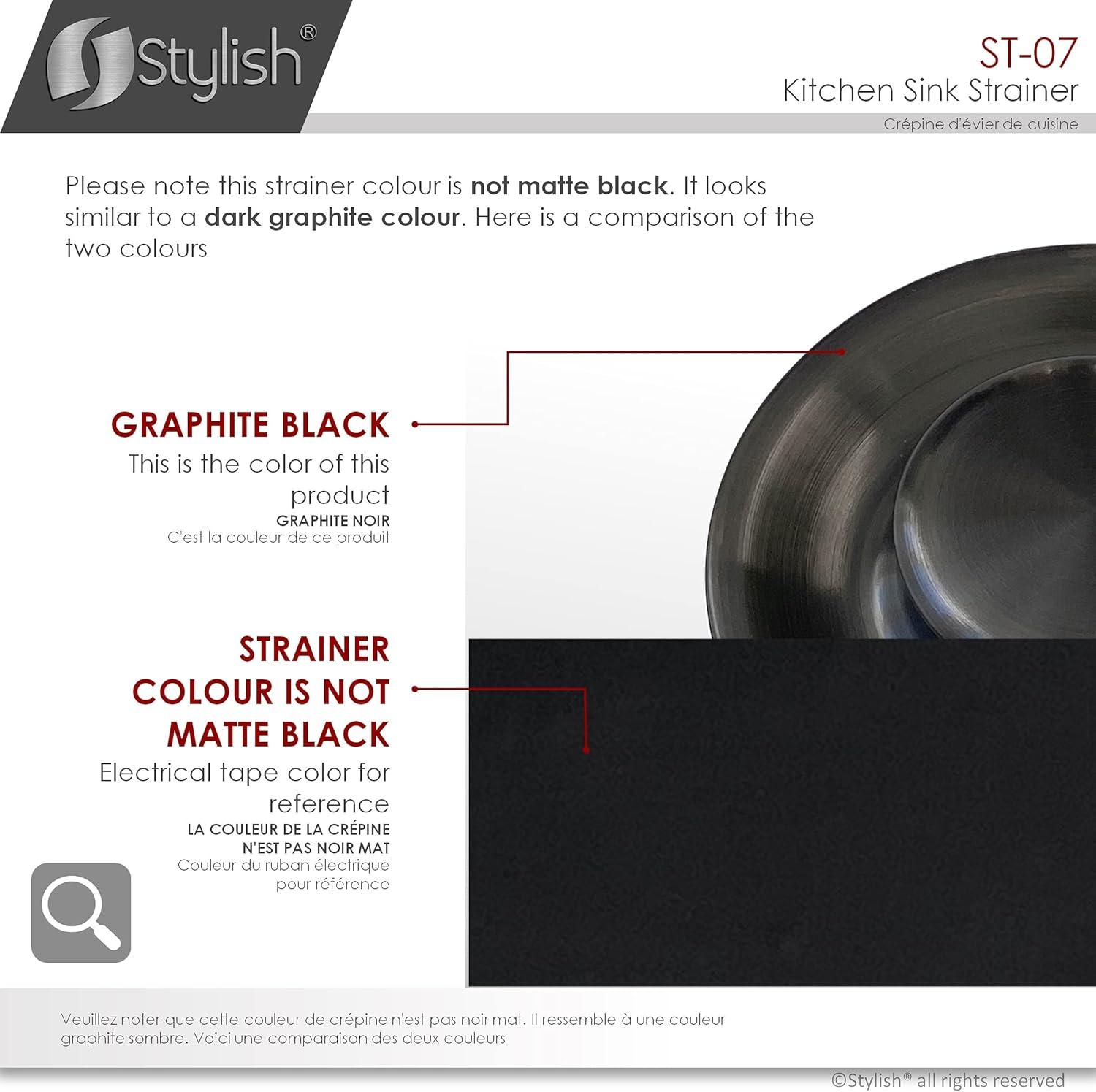 STYLISH 3.5 inch Kitchen Sink Deep Strainer with Removable Basket