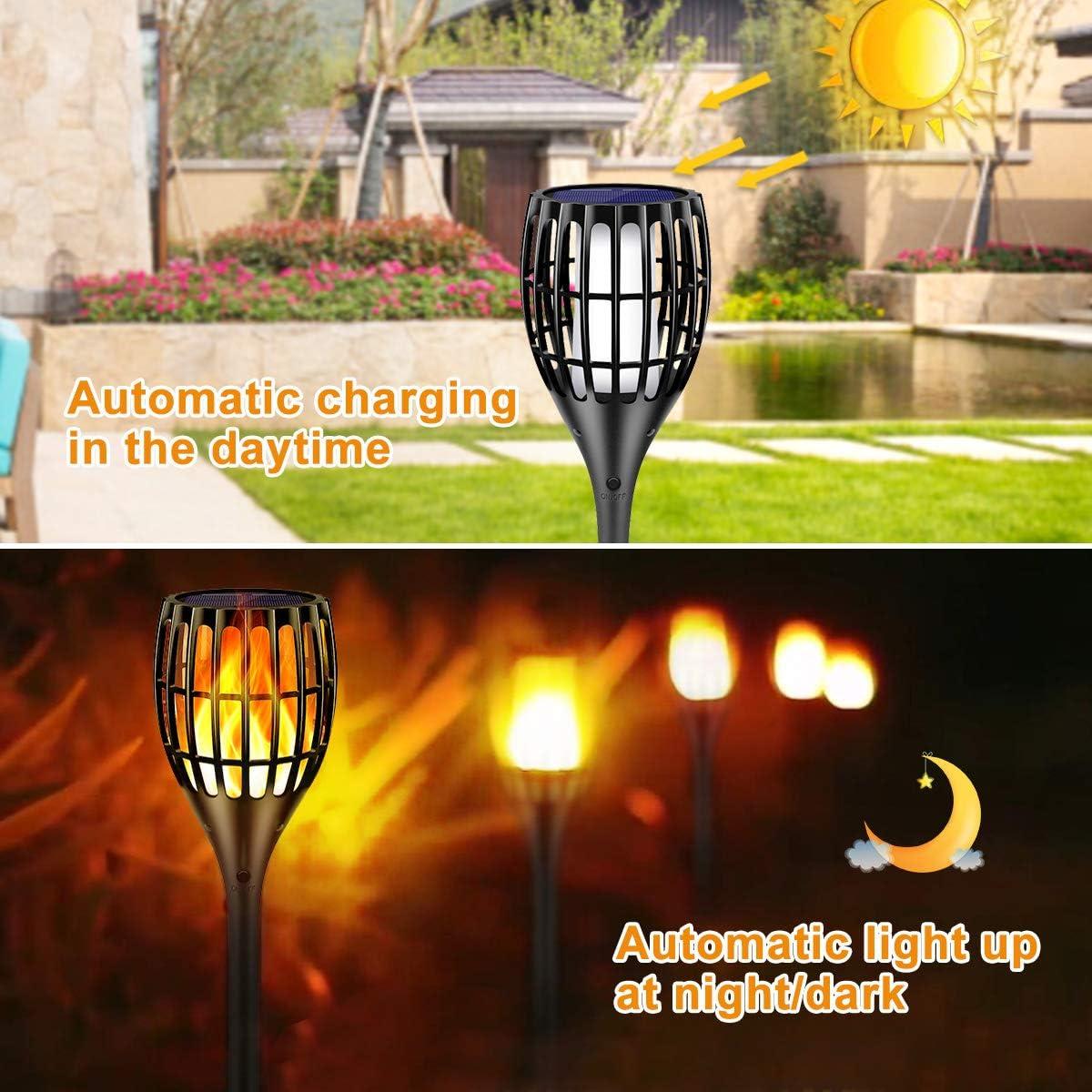 Solar Torch Lights, Waterproof Flickering Flames Torches Lights 43" Outdoor Solar Spotlights Landscape Decoration Lighting Dusk to Dawn Auto On/Off for Yard Patio Driveway, 1 Pack