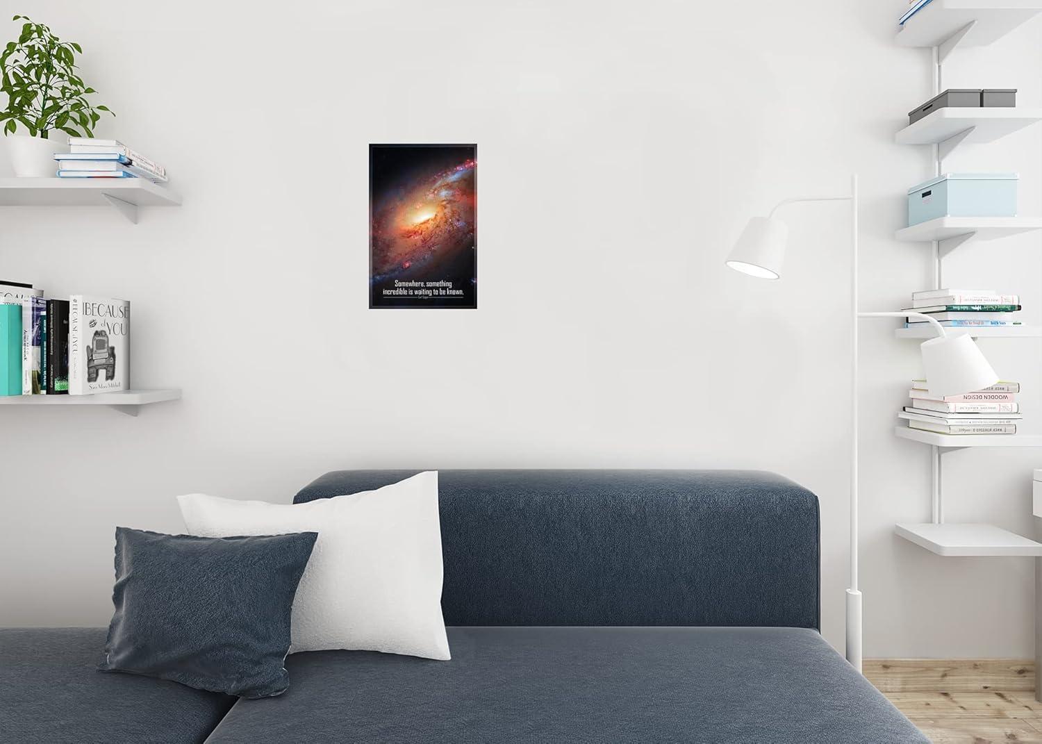 Somewhere Something Incredible is Waiting To Be Known Carl Sagan Famous Motivational Inspirational Quote Solar System Outer Space Universe Constellation Hubble Cool Wall Art Print Poster 12x18