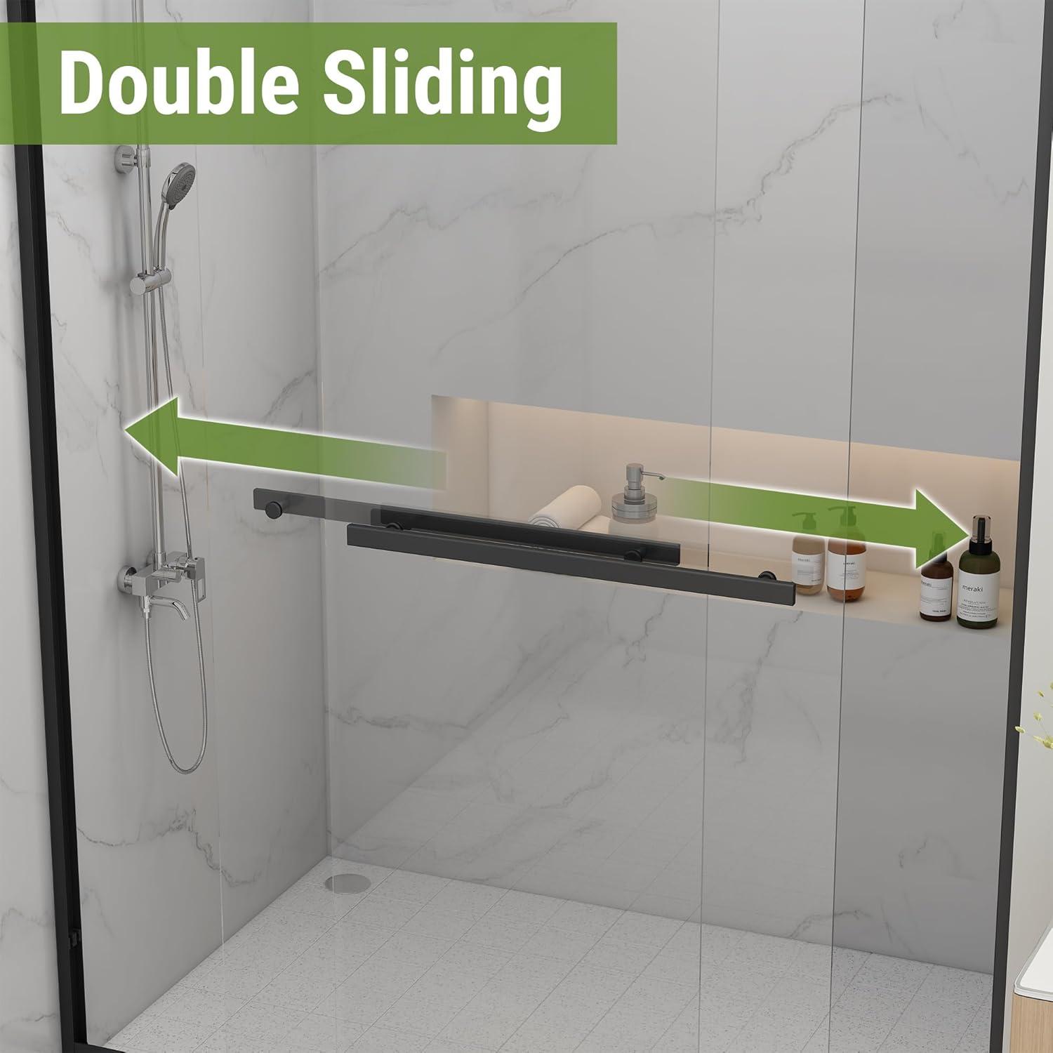 EASTANA Semi-frameless bypass bathroom sliding door AADSH6269LL