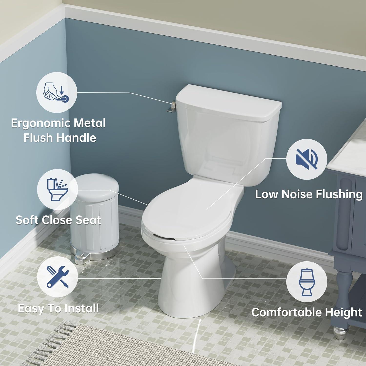 SUPERFLO White Elongated Dual Flush Comfort Height Toilet