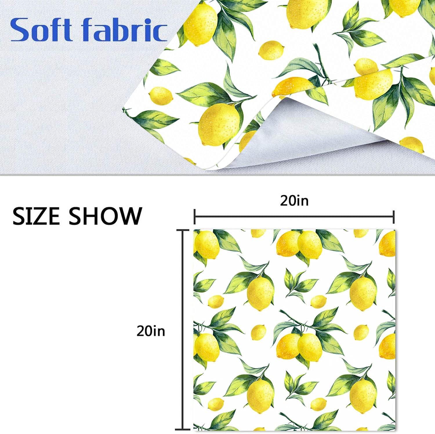 DII Lemon Bliss Printed Napkin Set 6 Piece, Yellow/Green, 20x20"