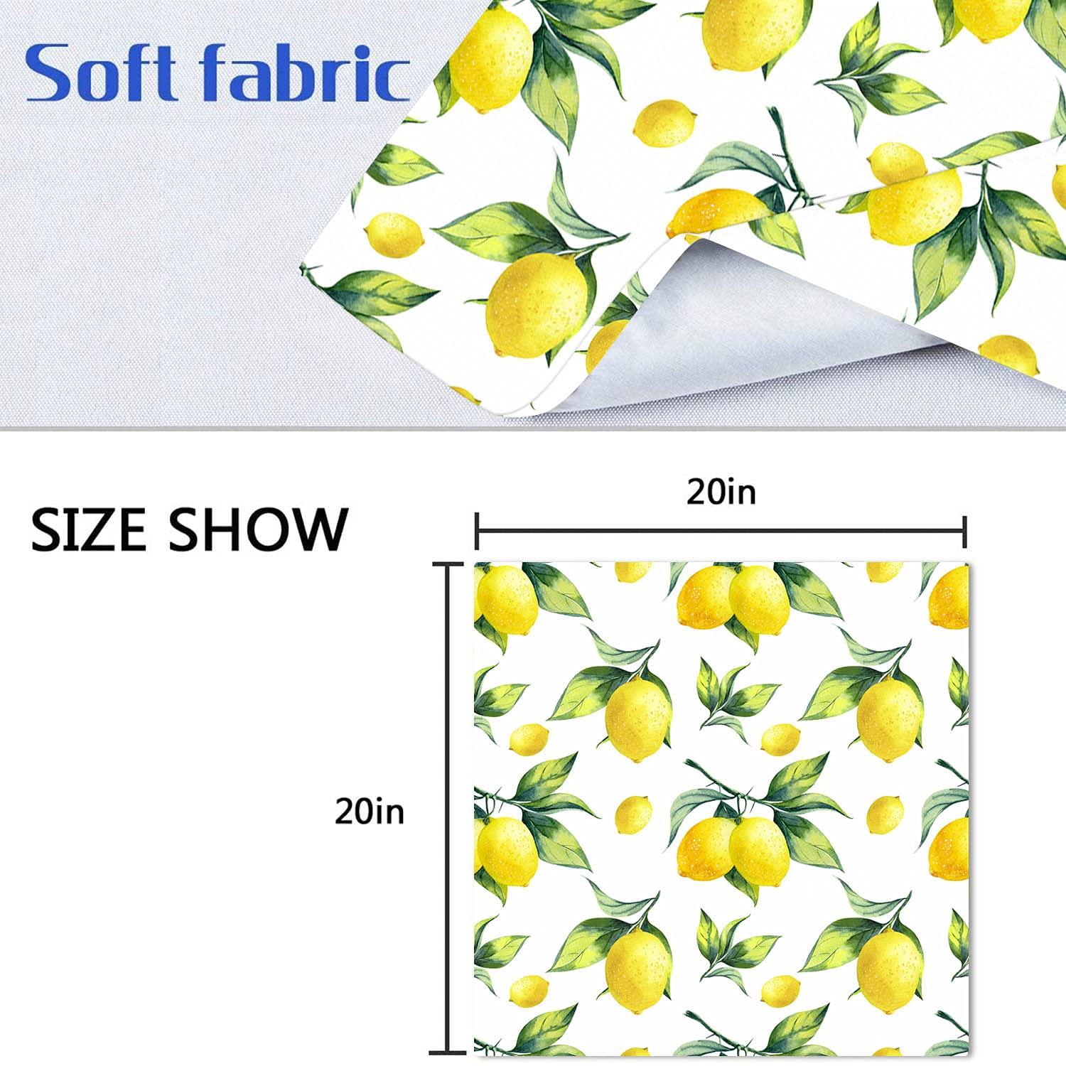 DII Lemon Bliss Printed Napkin Set 6 Piece, Yellow/Green, 20x20"