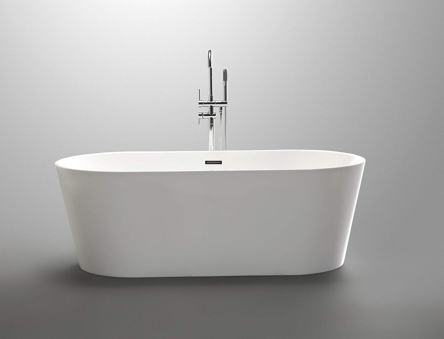 67" x 32" Freestanding Soaking Acrylic Bathtub