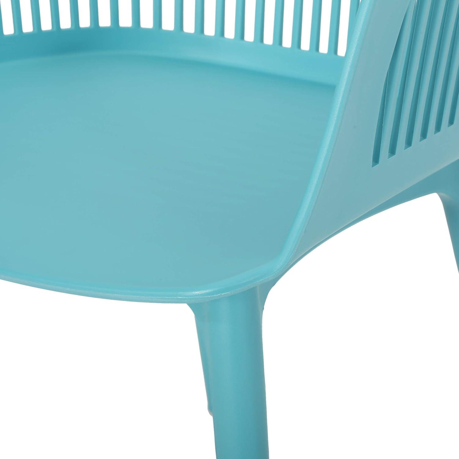 Dahlia 2pk Resin Modern Dining Chair - Teal - Christopher Knight Home: Weather-Resistant, for Outdoor Use