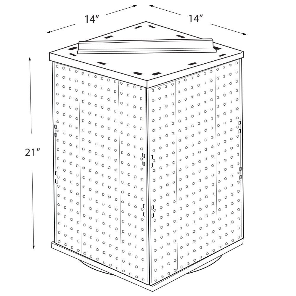 Four-Sided Revolving 14"W x 20"H Pegboard Counter Display