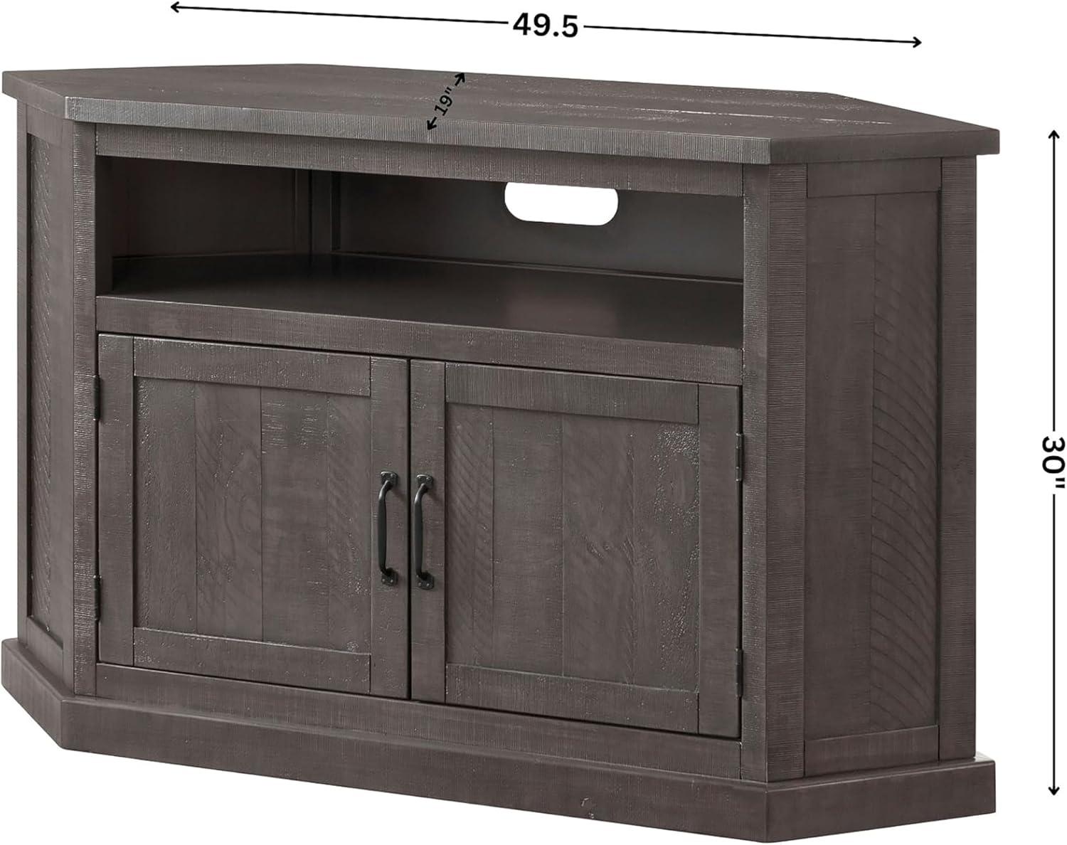 Rustic Corner 50" Solid Wood TV Stand Gray - Martin Svensson Home