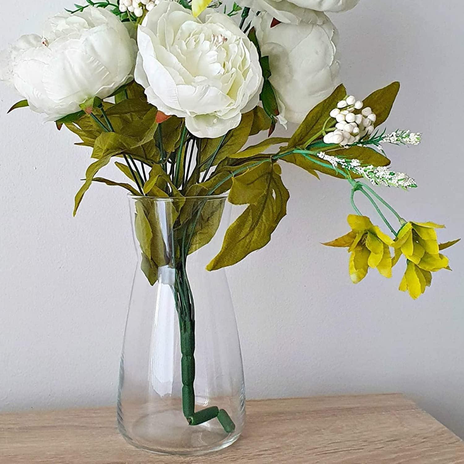 Clear 8-Inch Glass Bottle Vase for Bouquets