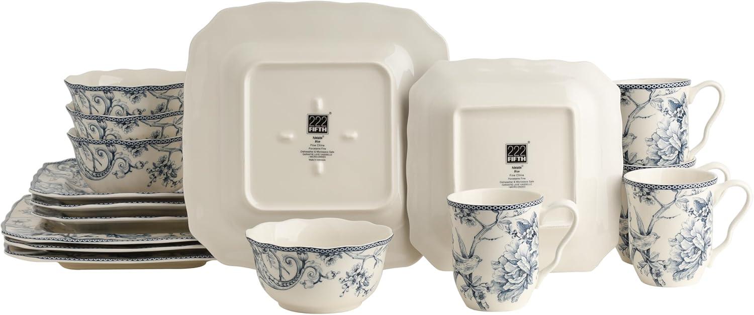 222 Fifth 222 Fifth Adelaide 16-Piece Porcelain Floral Dinnerware Set - Service For 4