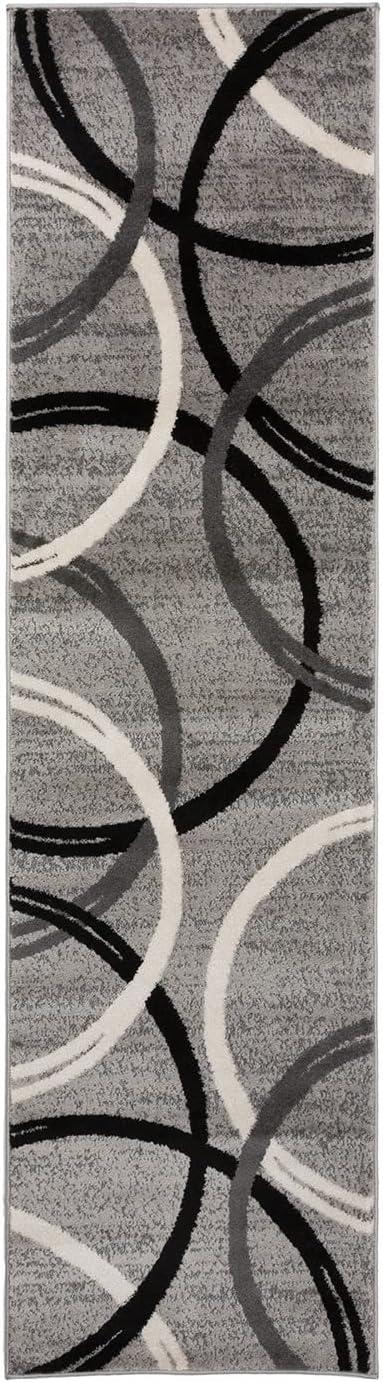 World Rug Gallery Contemporary Abstract Circles Design Area Rug