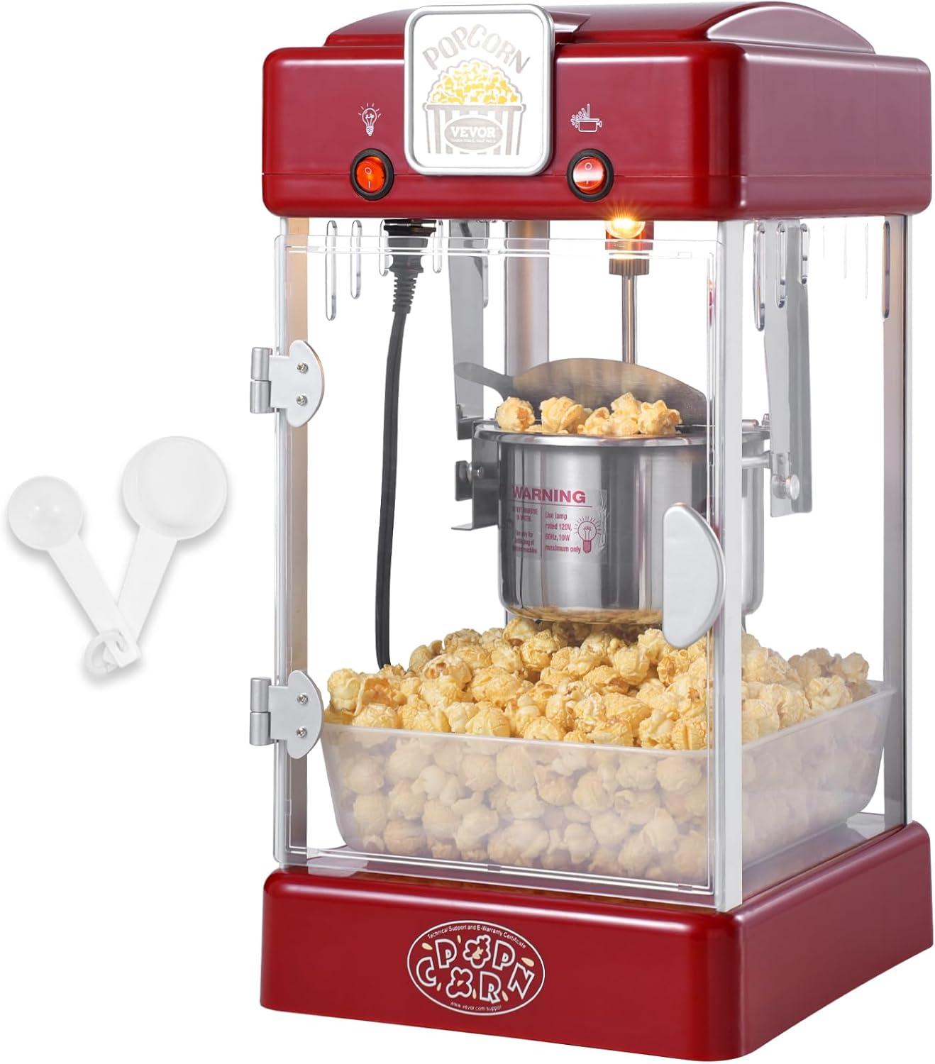 Stellweilan Tessberg Popcorn Popper Machine Tabletop Popcorn Maker 300W 2.5 Oz Red